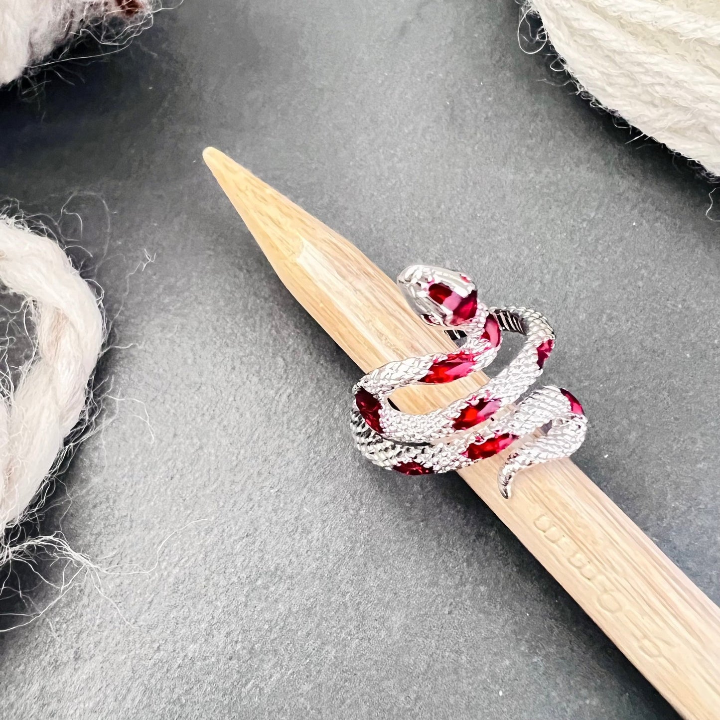 Snake Adjustable Tension Ring - The Desert Stream Stitch