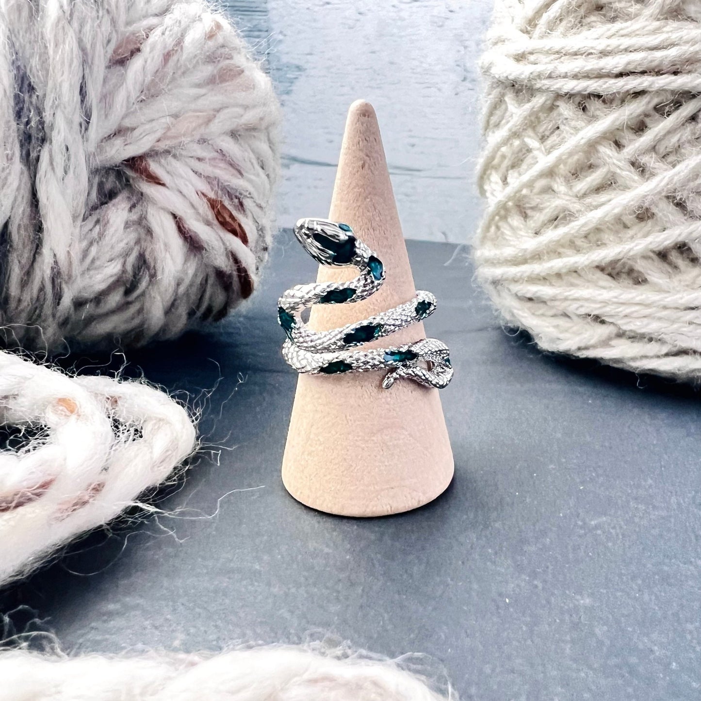 Snake Adjustable Tension Ring - The Desert Stream Stitch