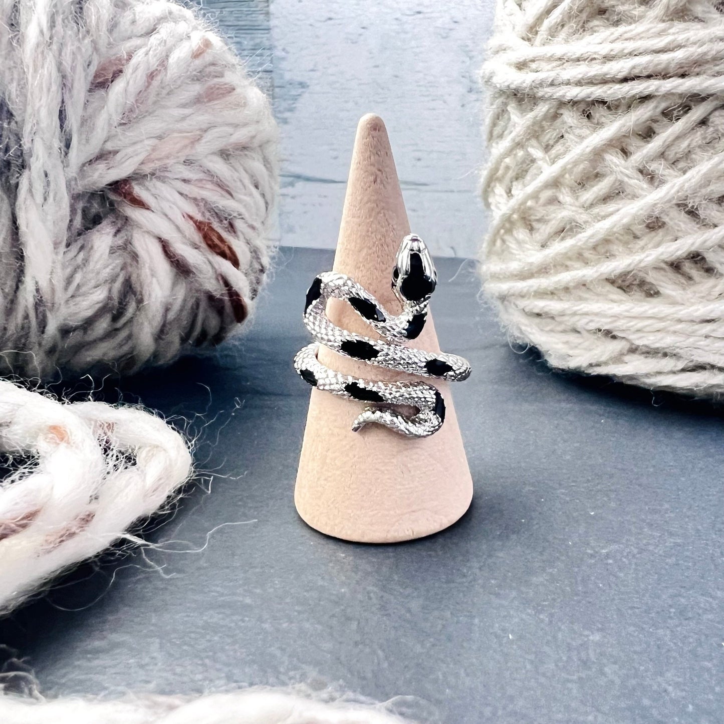 Snake Adjustable Tension Ring - The Desert Stream Stitch