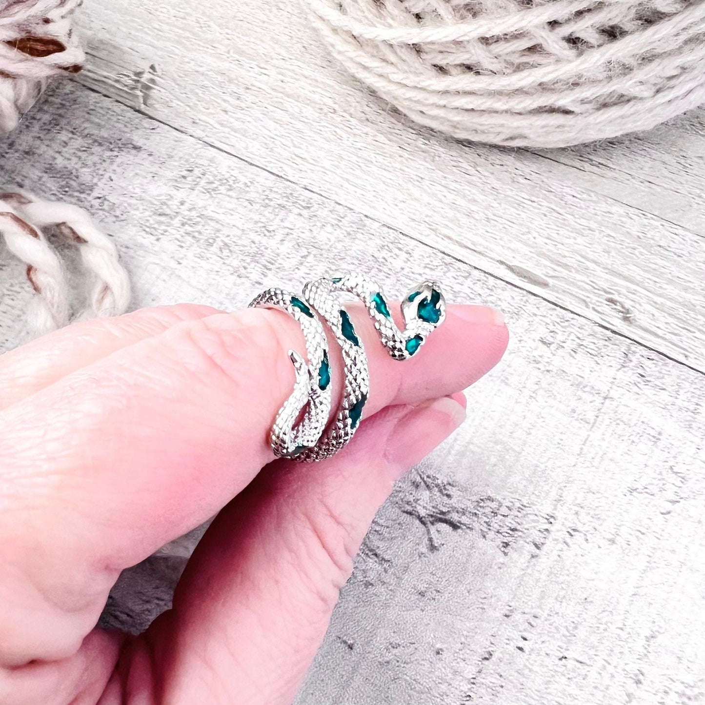 Snake Adjustable Tension Ring - The Desert Stream Stitch