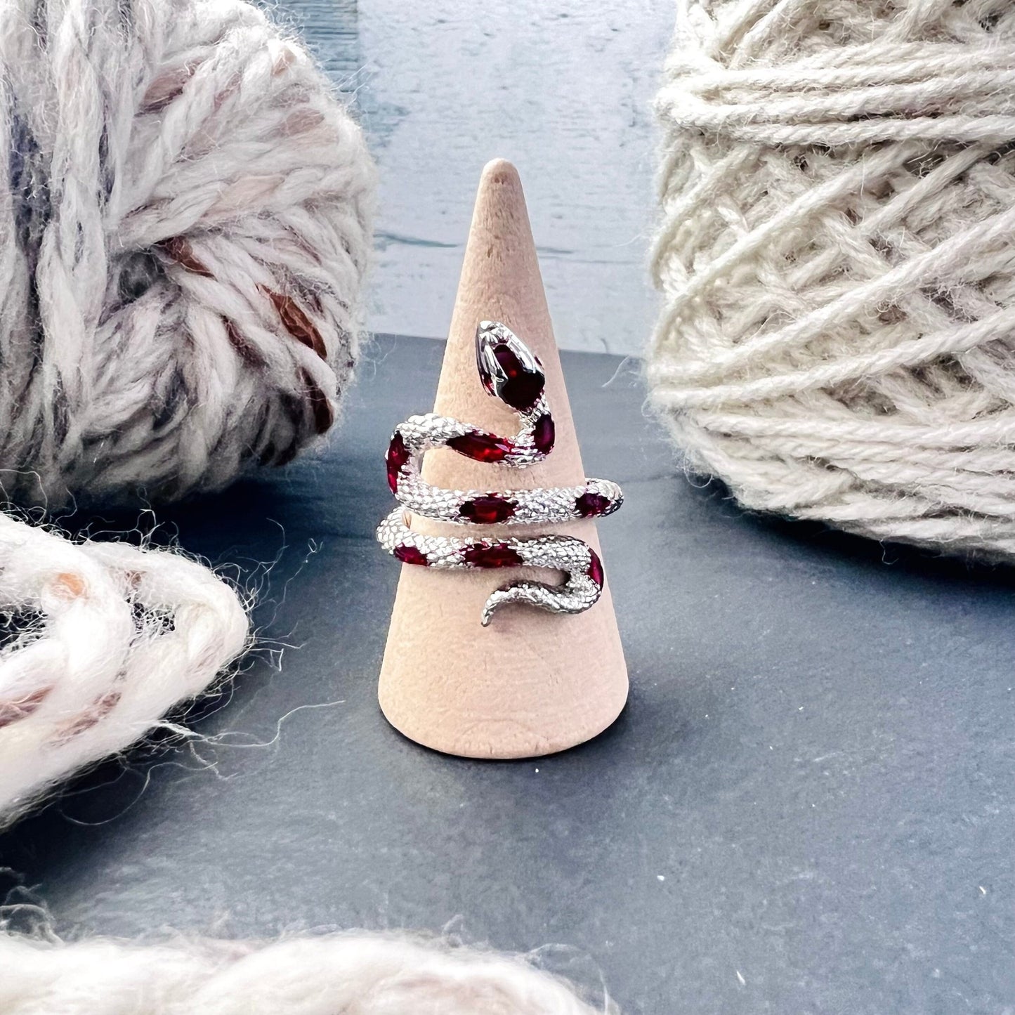 Snake Adjustable Tension Ring - The Desert Stream Stitch