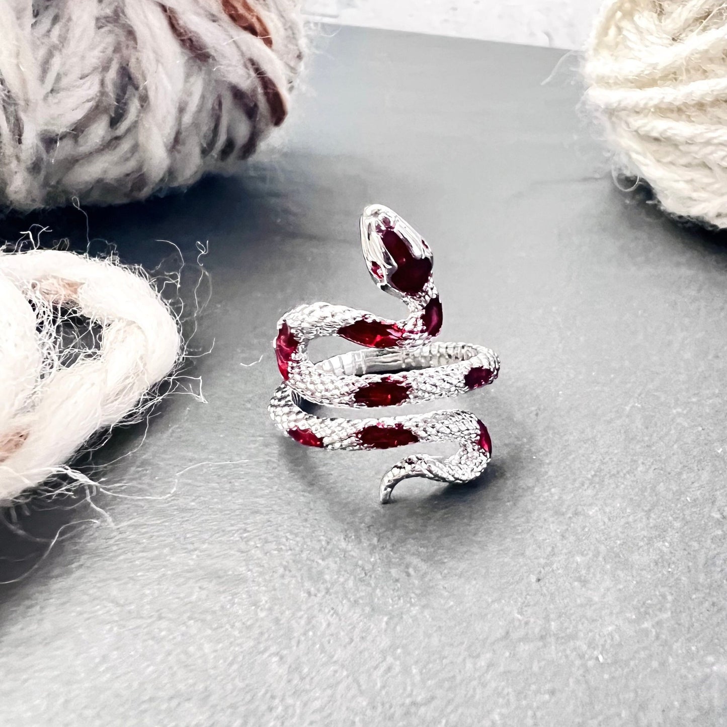 Snake Adjustable Tension Ring - The Desert Stream Stitch