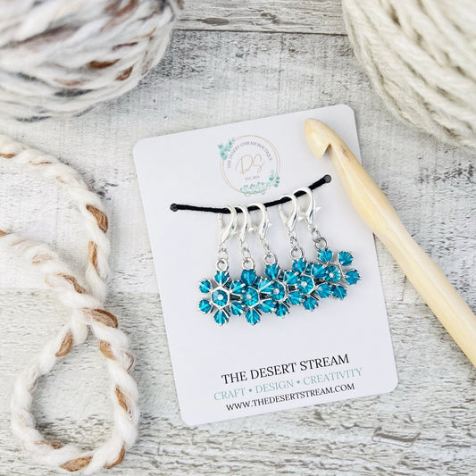 Snowflake Stitch Markers Set - The Desert Stream Stitch