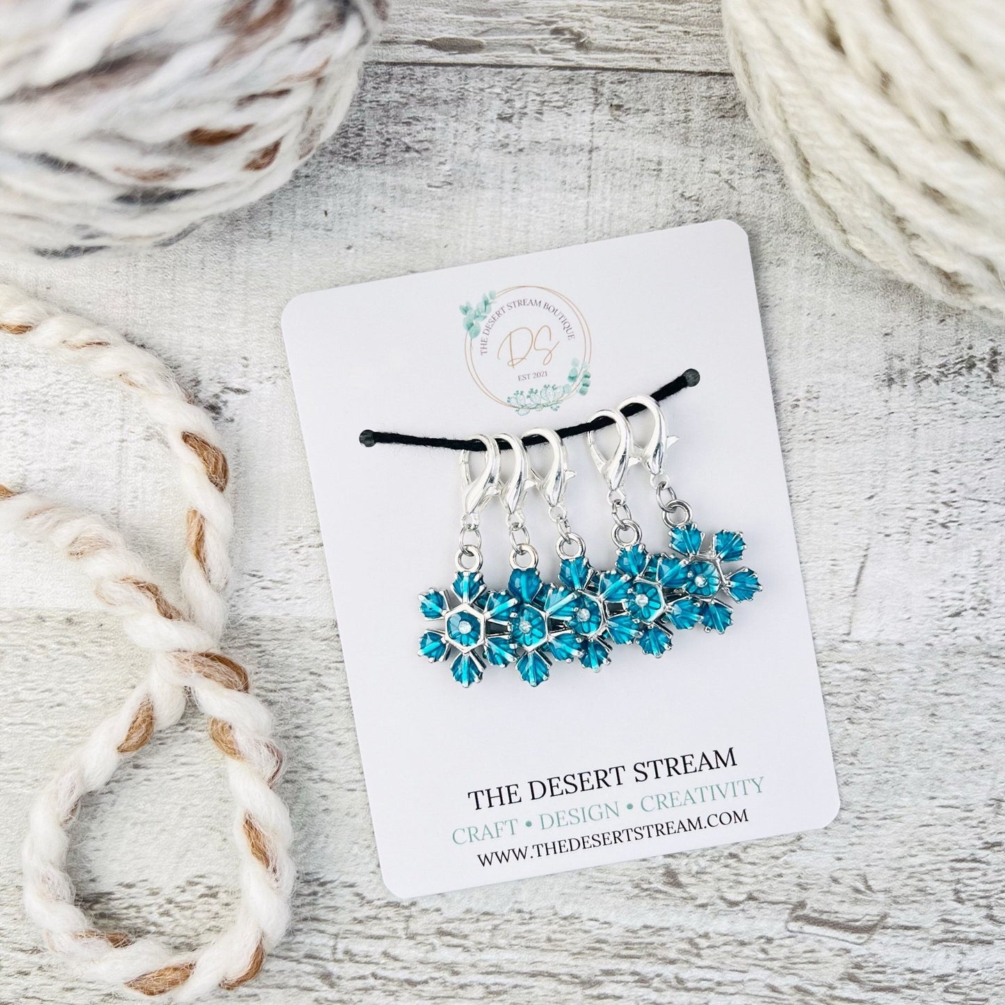 Snowflake Stitch Markers Set - The Desert Stream Stitch
