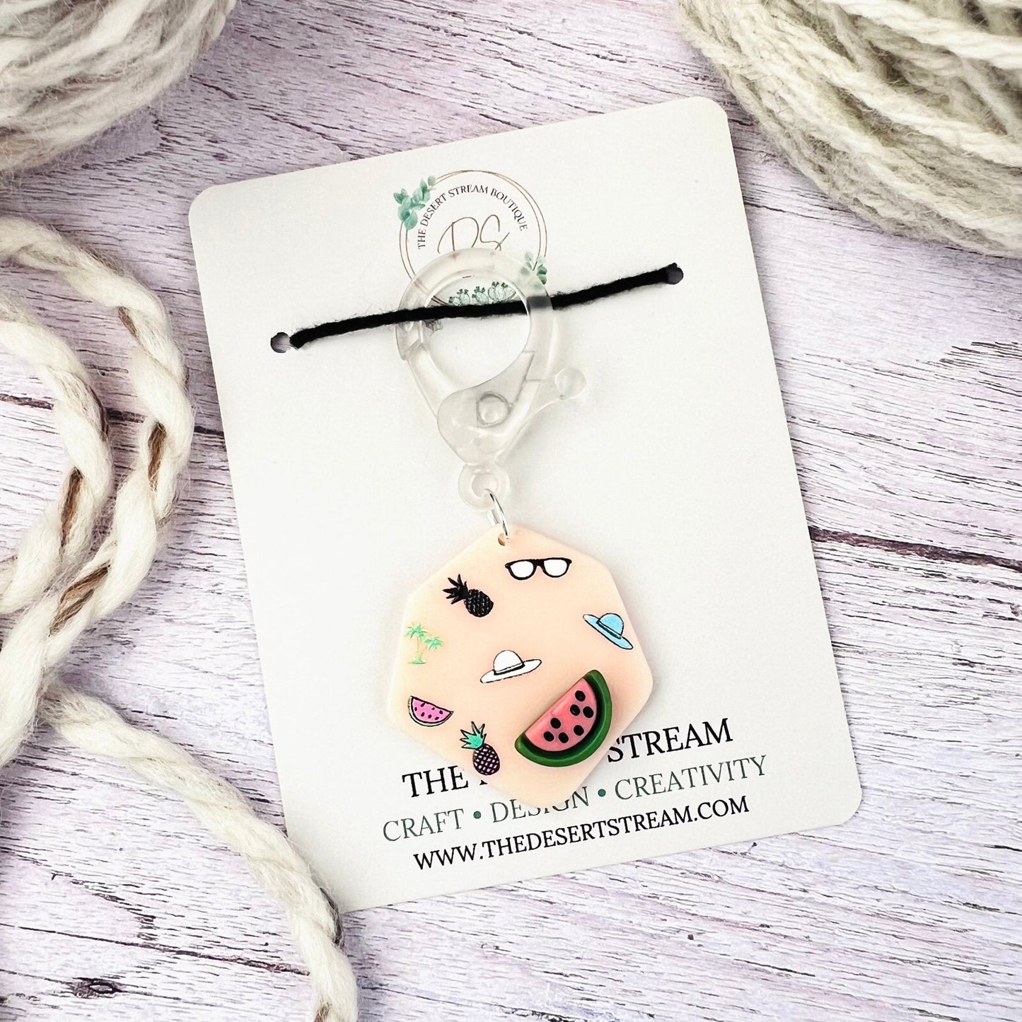 Summertime Jumbo Stitch Marker - The Desert Stream Stitch