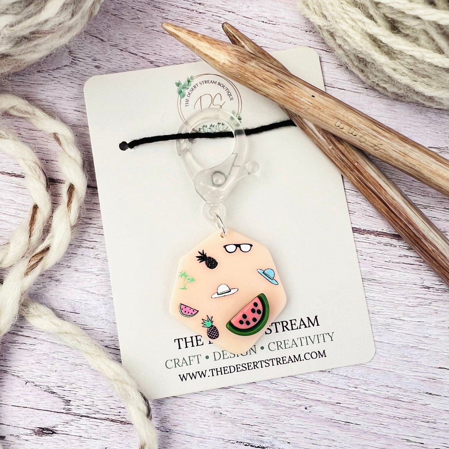 Summertime Jumbo Stitch Marker - The Desert Stream Stitch