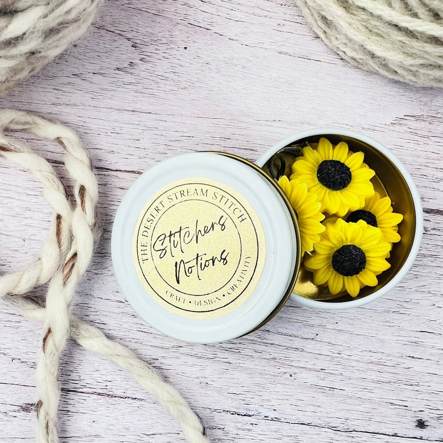 Sunflower Stitch Markers - The Desert Stream Stitch