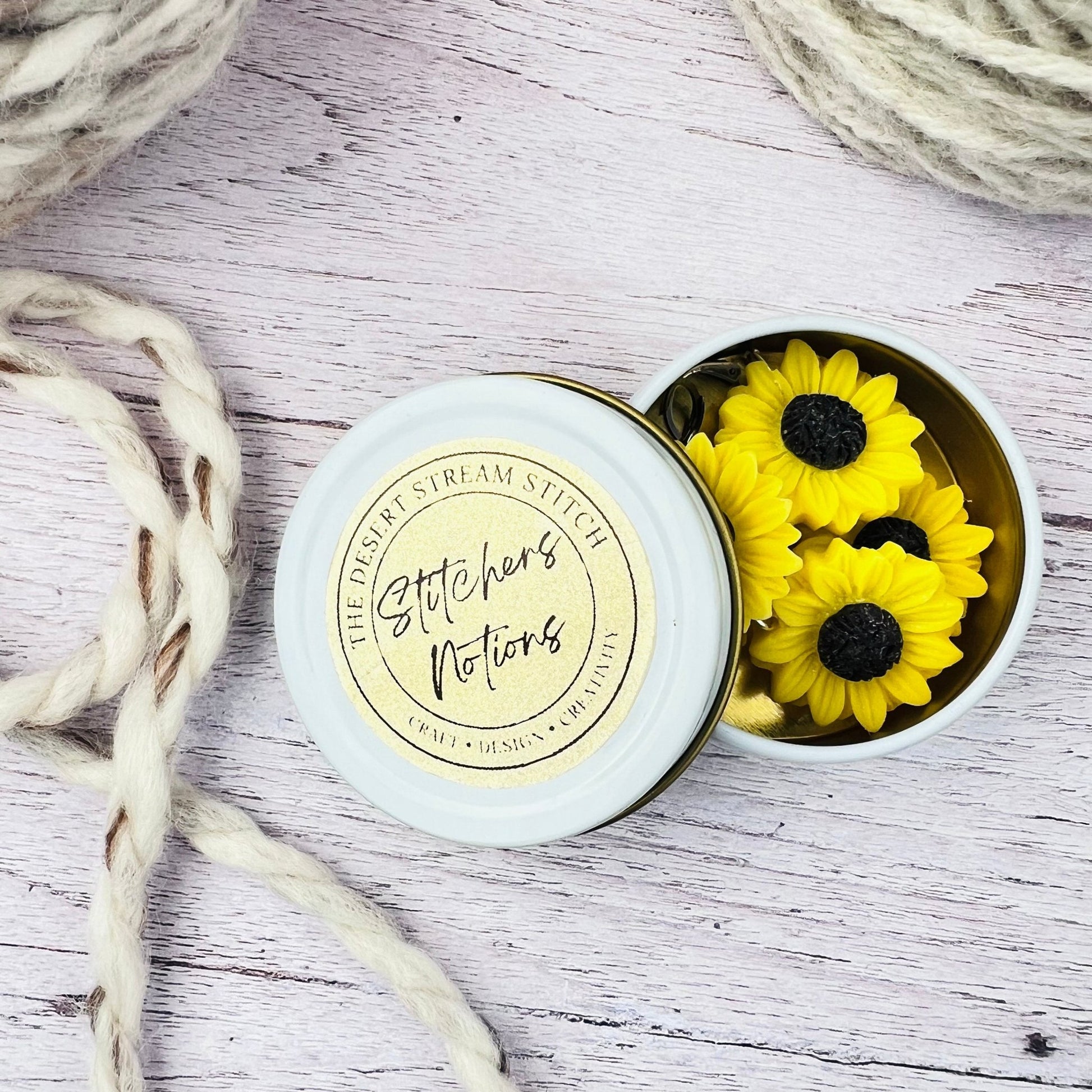 Sunflower Stitch Markers - The Desert Stream Stitch