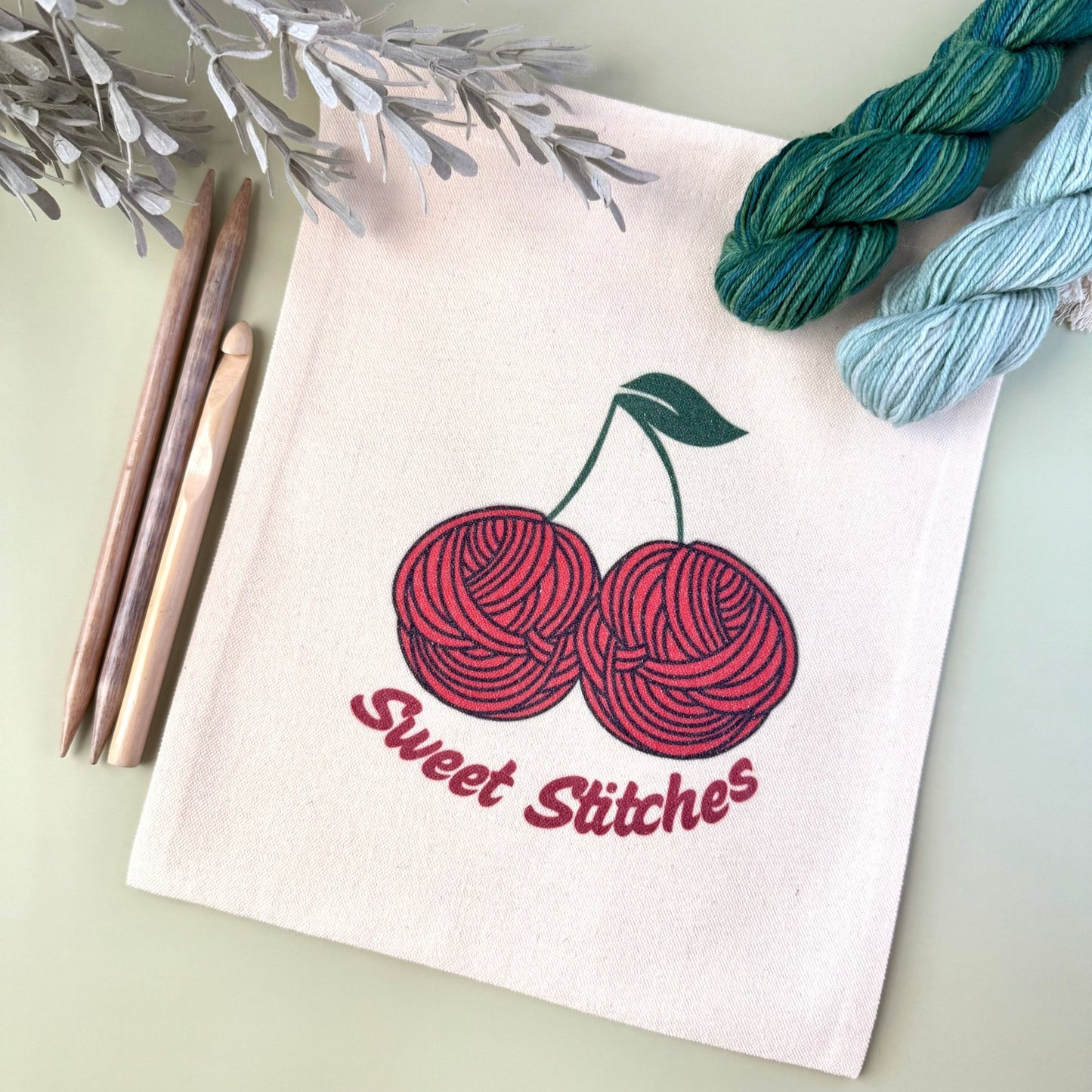 Sweet Stitches Drawstring Project Bag - The Desert Stream Stitch