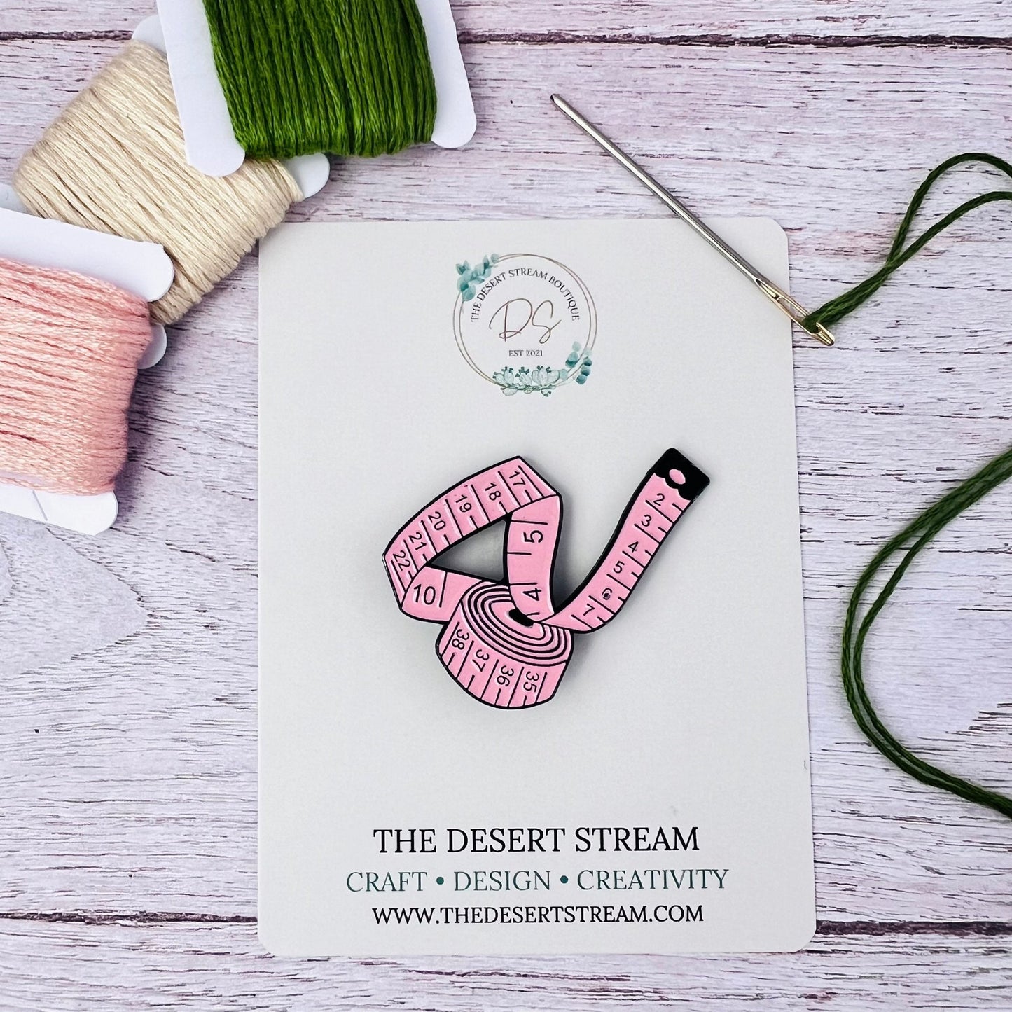 Tape Measure Needle Minder Magnetic - The Desert Stream Stitch