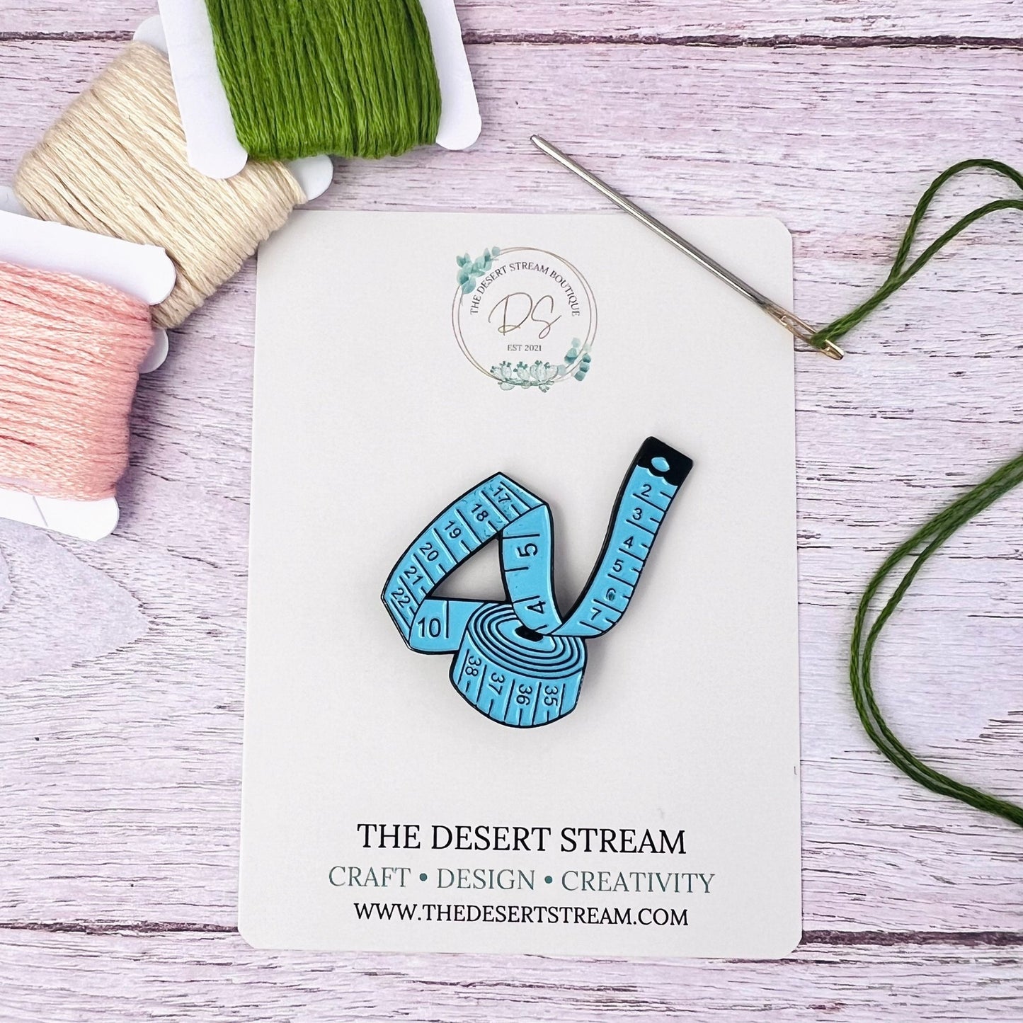 Tape Measure Needle Minder Magnetic - The Desert Stream Stitch