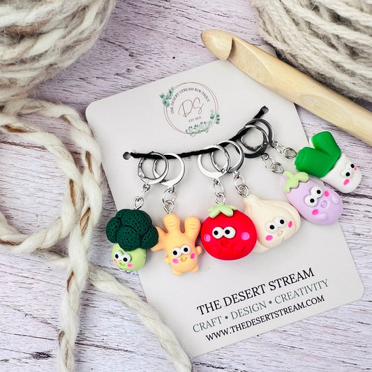 Veggies Stitch Markers - The Desert Stream Stitch