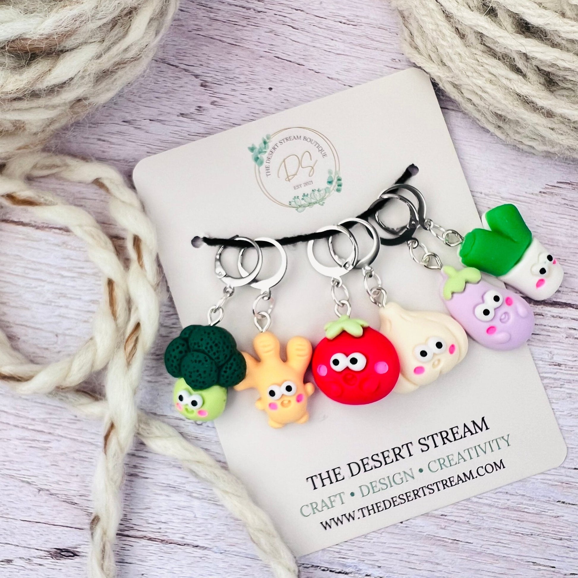 Veggies Stitch Markers - The Desert Stream Stitch