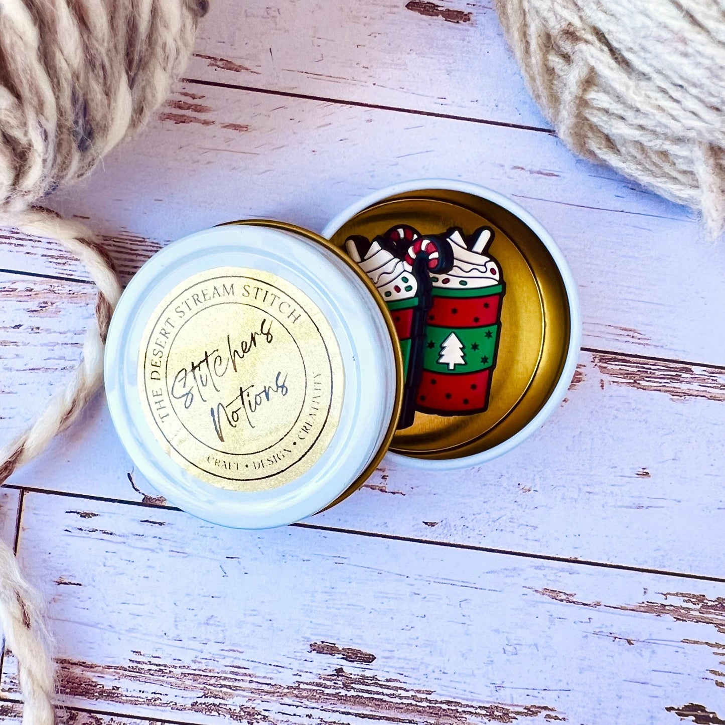 Winter Latte Stitch Stoppers Knitting Needle Point Protectors - The Desert Stream Stitch