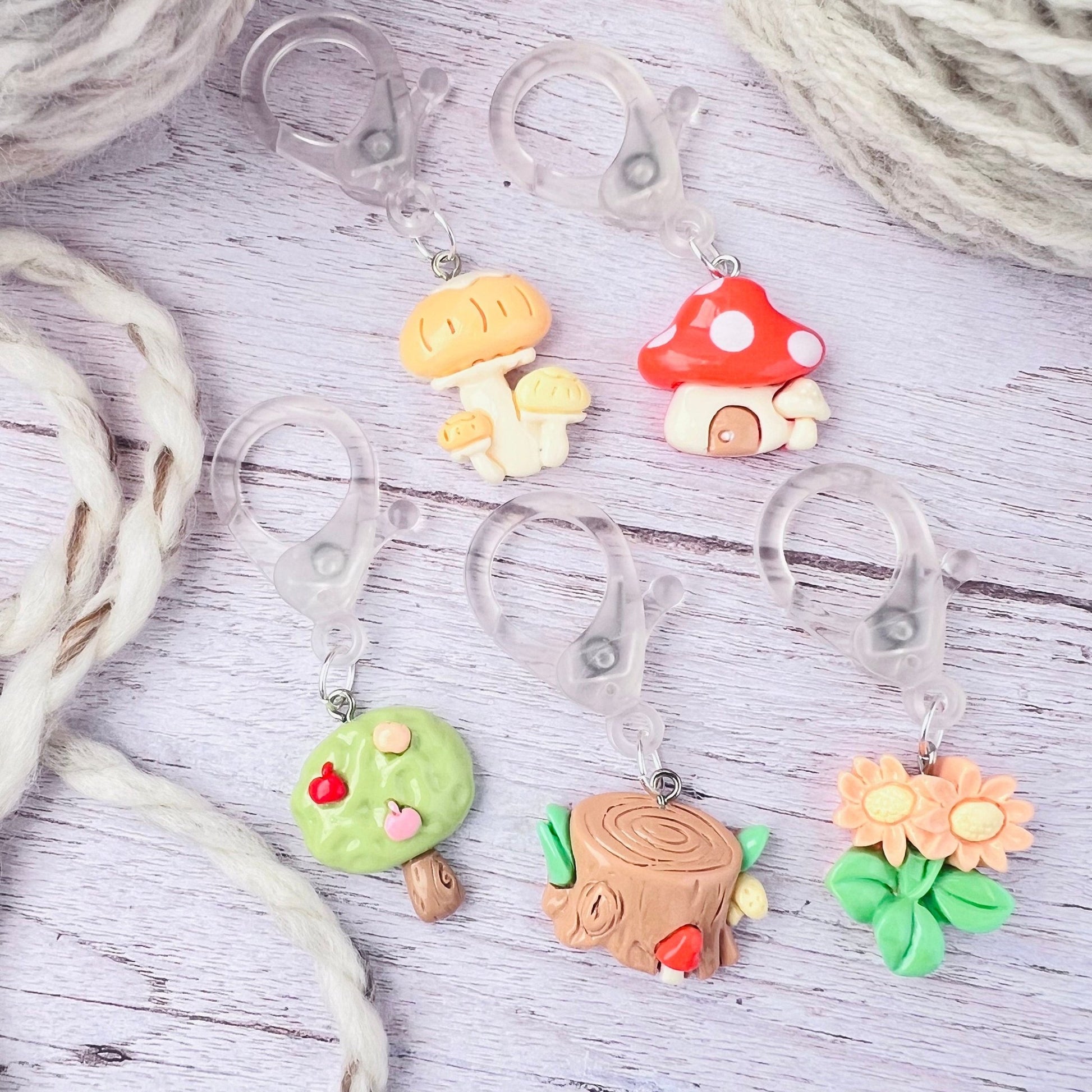 Woodland Forrest Jumbo Stitch Markers - The Desert Stream Stitch