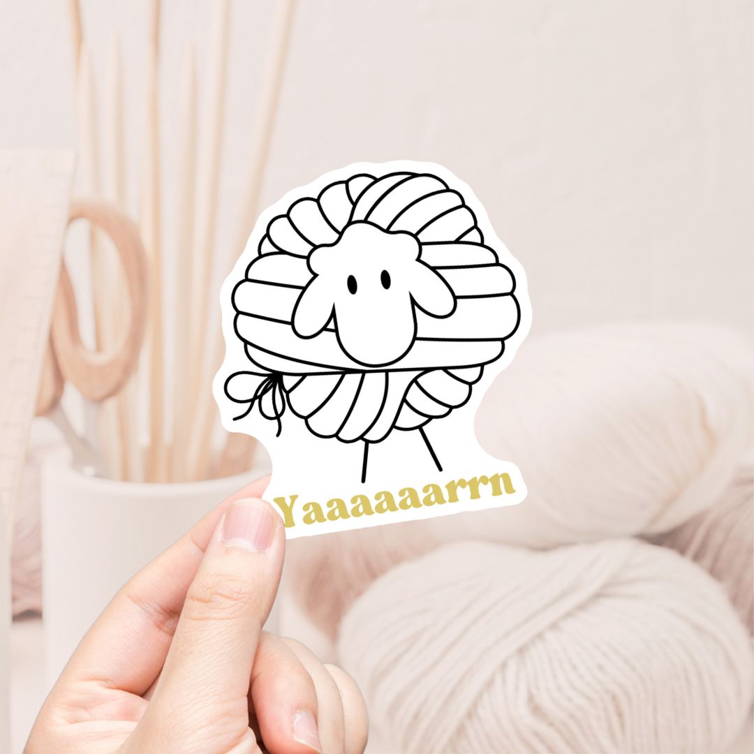 Yaaaaaarrn Sheep Vinyl Sticker - The Desert Stream Stitch