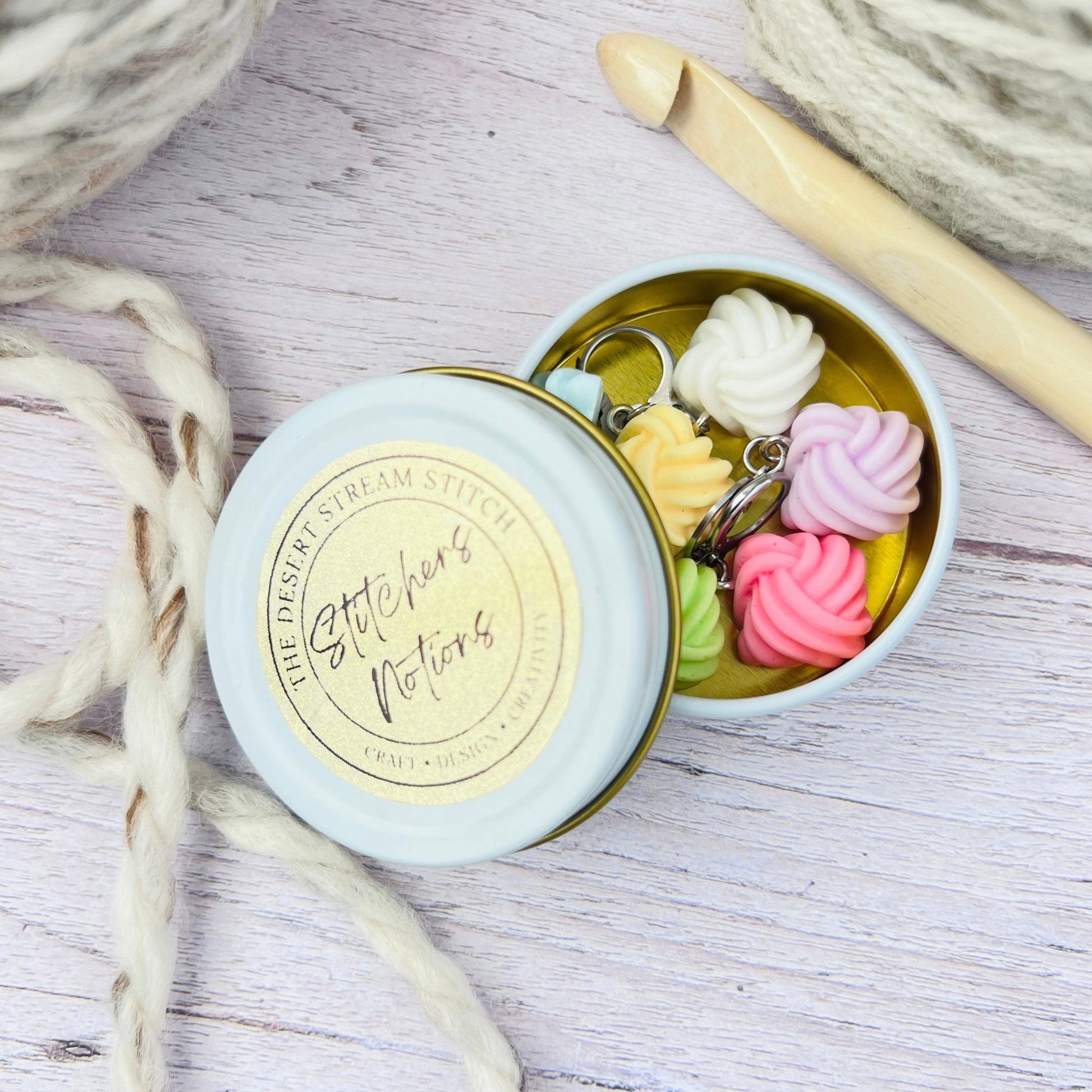 Yarn Ball Stitch Markers - The Desert Stream Stitch