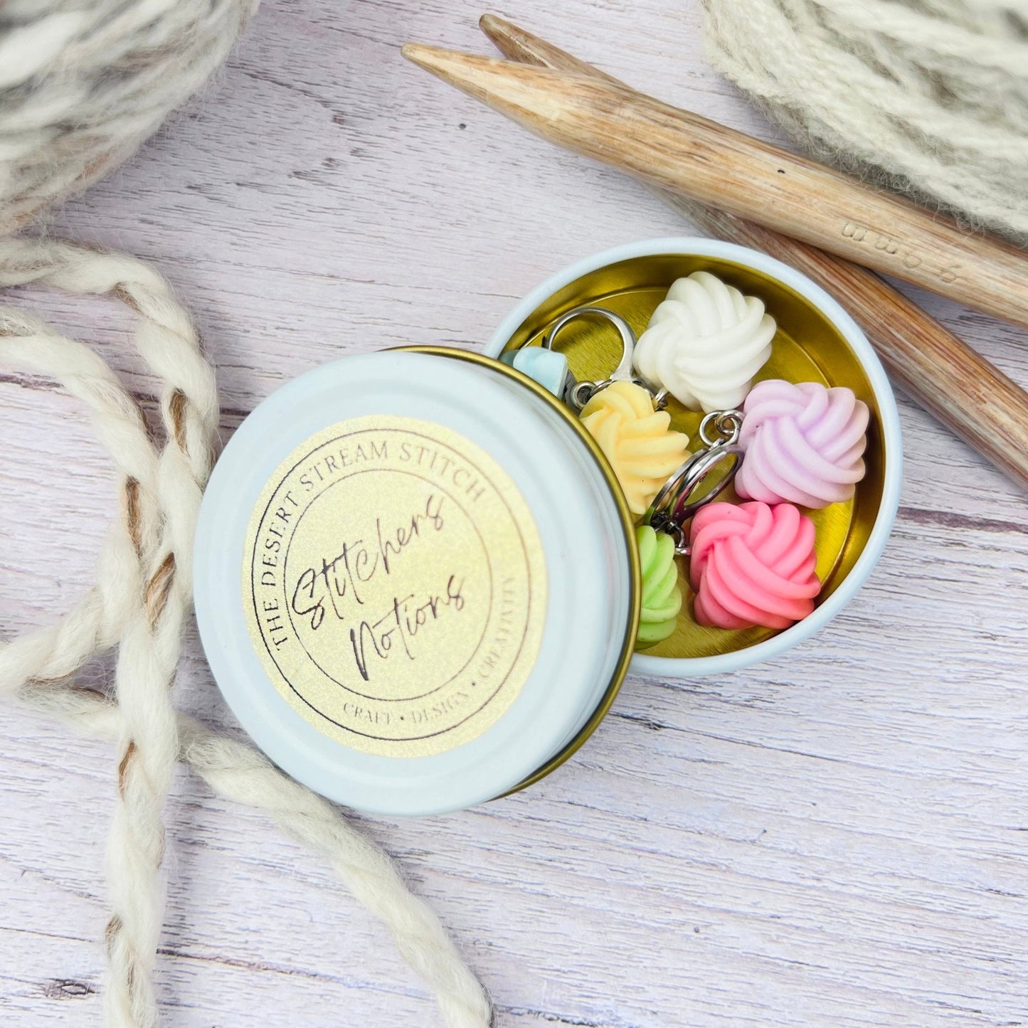 Yarn Ball Stitch Markers - The Desert Stream Stitch