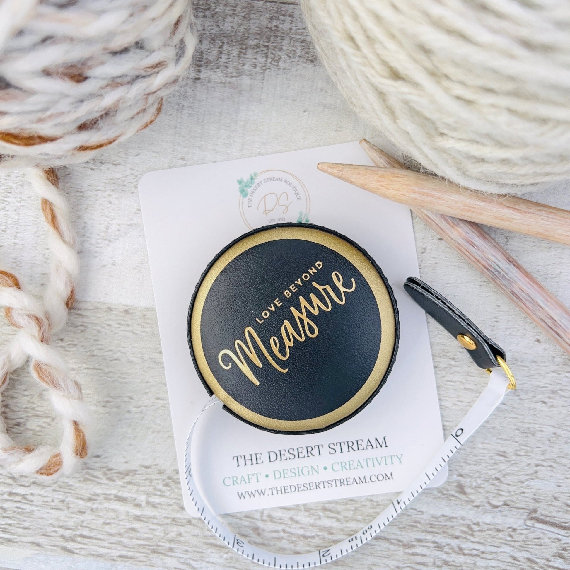 60" Retractable Tape Measure - Love Beyond Measure - The Desert Stream Stitch