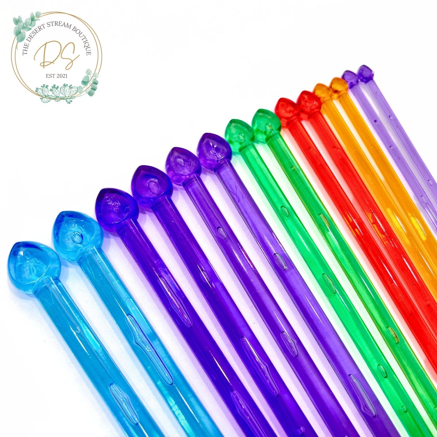 Acrylic Single Point Knitting Needles - The Desert Stream Stitch