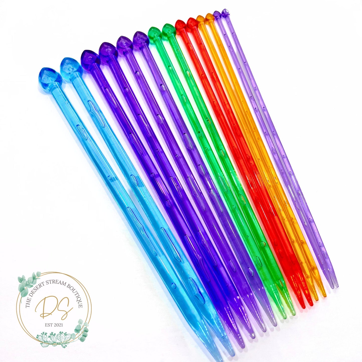 Acrylic Single Point Knitting Needles - The Desert Stream Stitch
