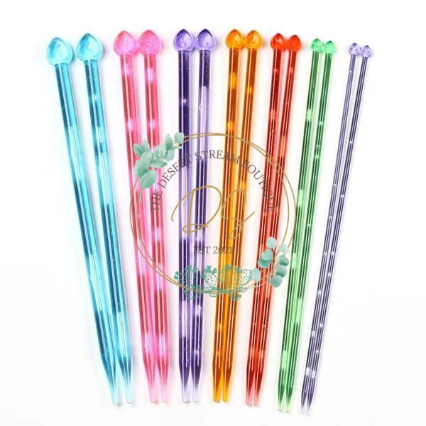 Acrylic Single Point Knitting Needles - The Desert Stream Stitch