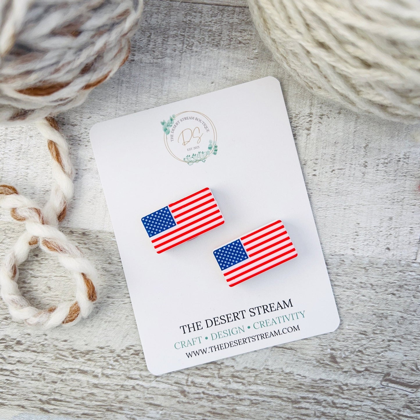 American Flag Stitch Stopper Knitting Needle Point Protectors - The Desert Stream Stitch
