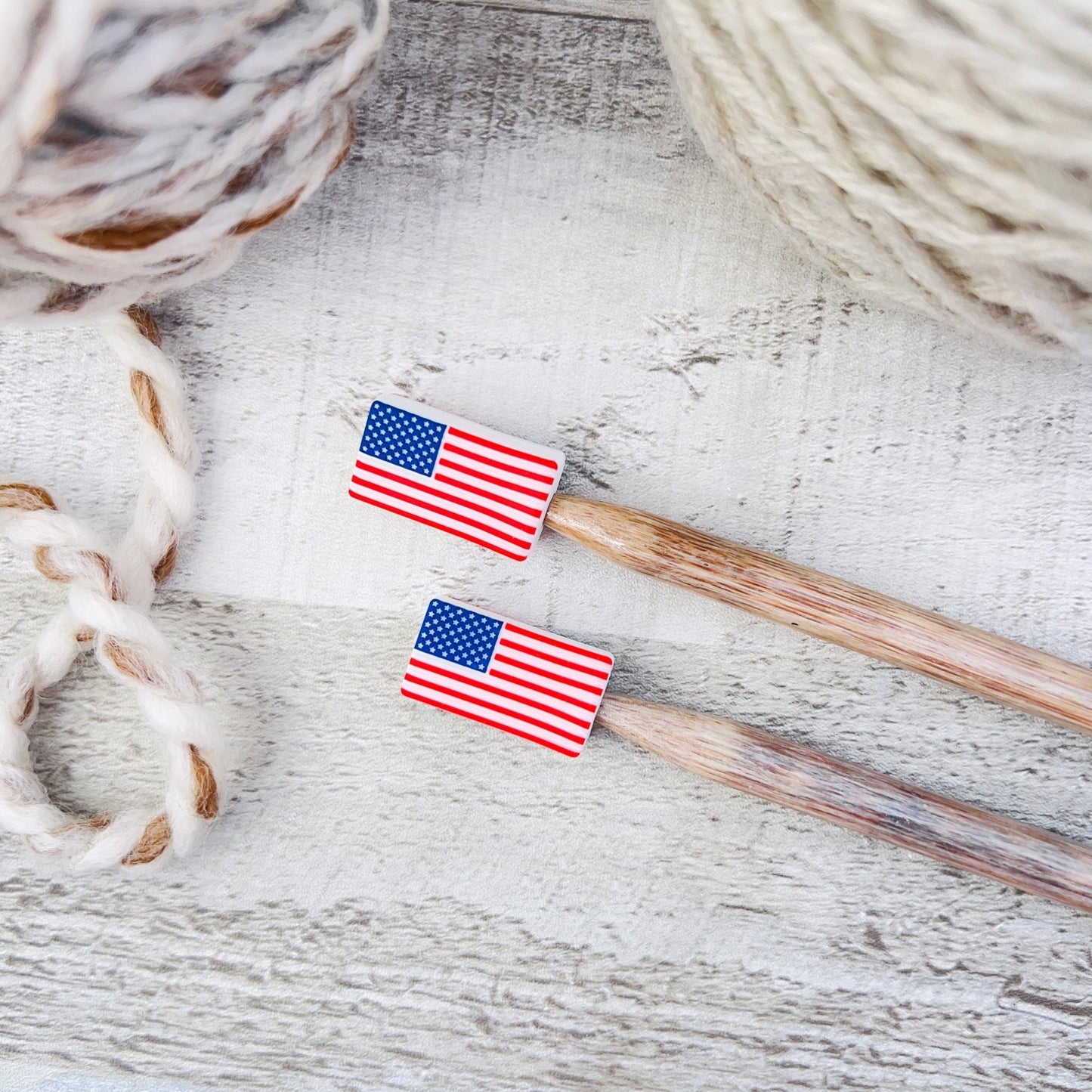 American Flag Stitch Stopper Knitting Needle Point Protectors - The Desert Stream Stitch