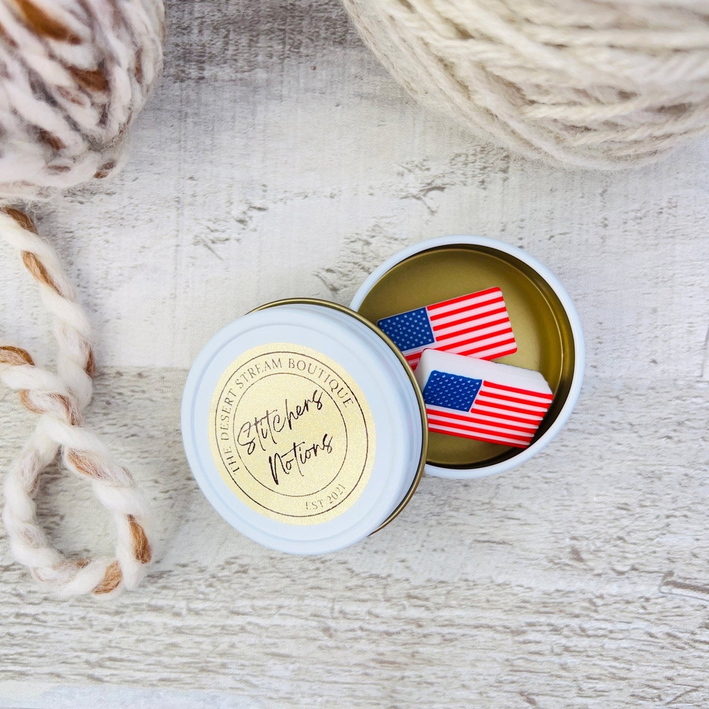 American Flag Stitch Stopper Knitting Needle Point Protectors - The Desert Stream Stitch