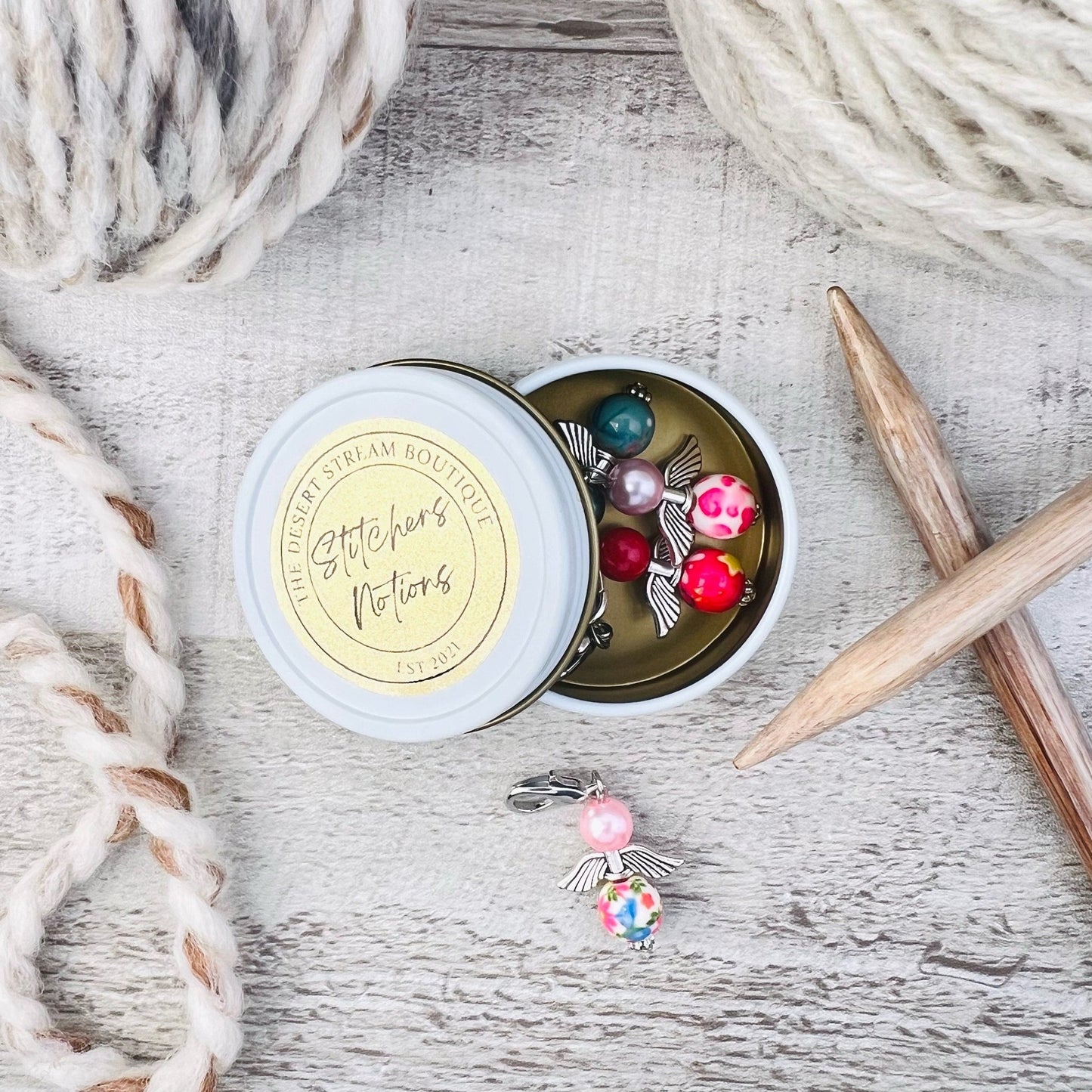 Angel Stitch Markers Set - Knitting and Crochet - The Desert Stream Stitch