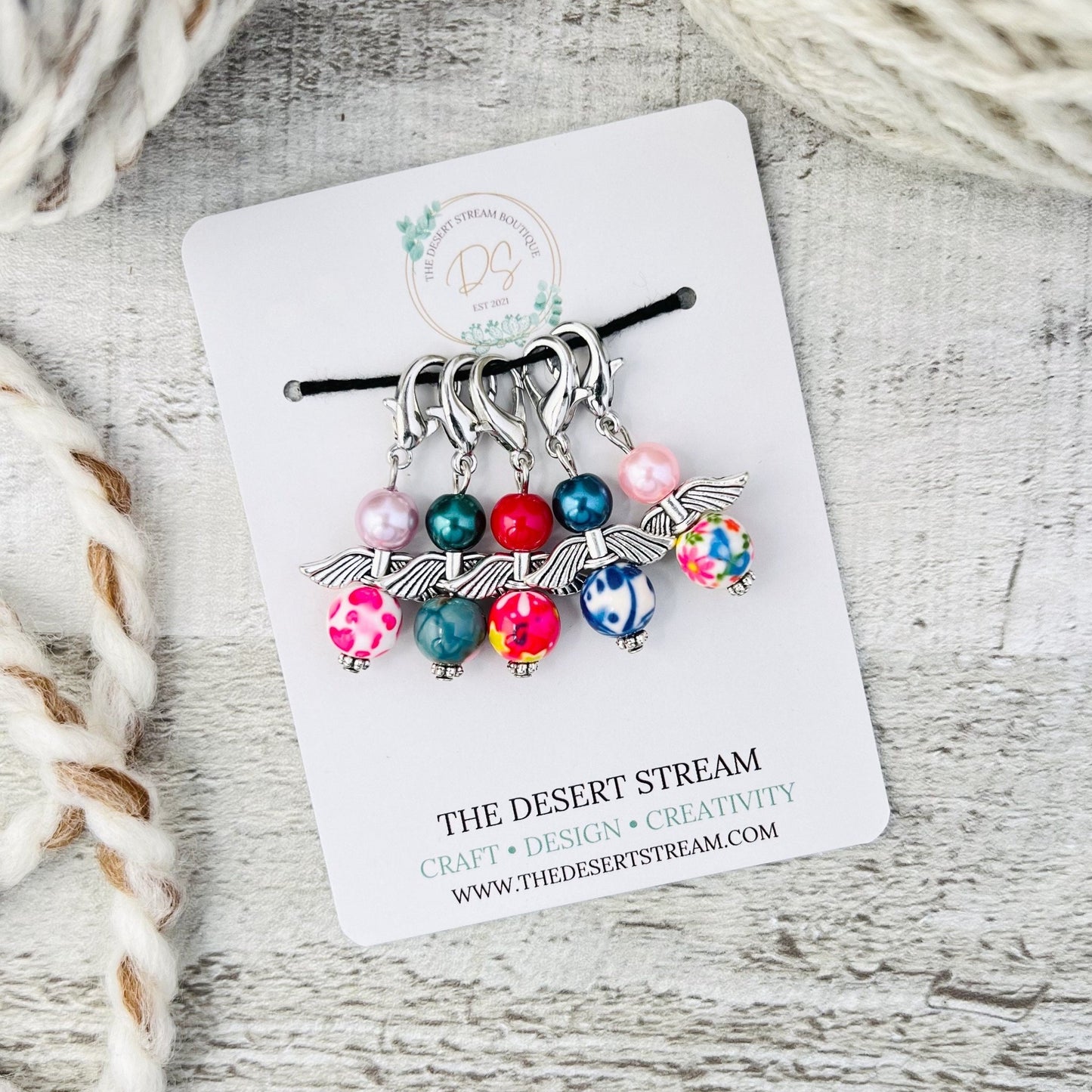 Angel Stitch Markers Set - Knitting and Crochet - The Desert Stream Stitch