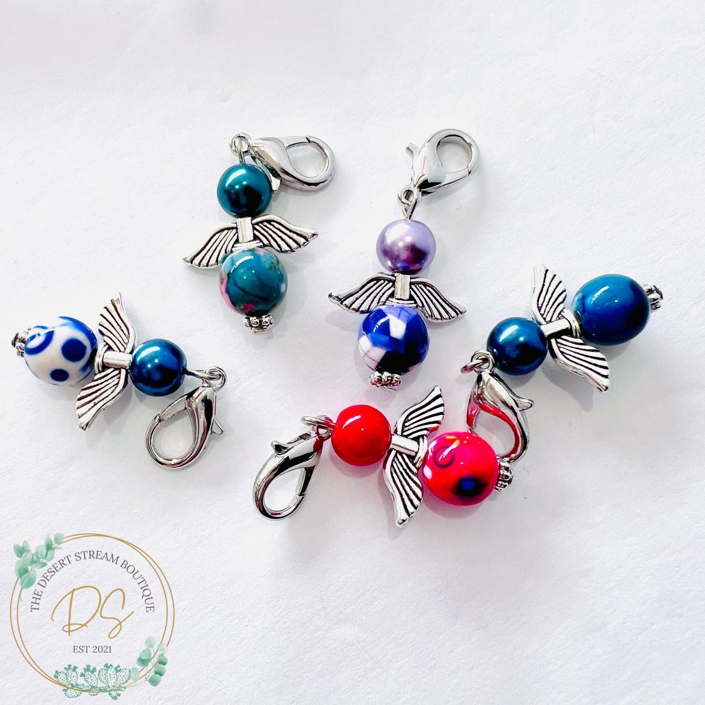 Angel Stitch Markers Set - Knitting and Crochet - The Desert Stream Stitch