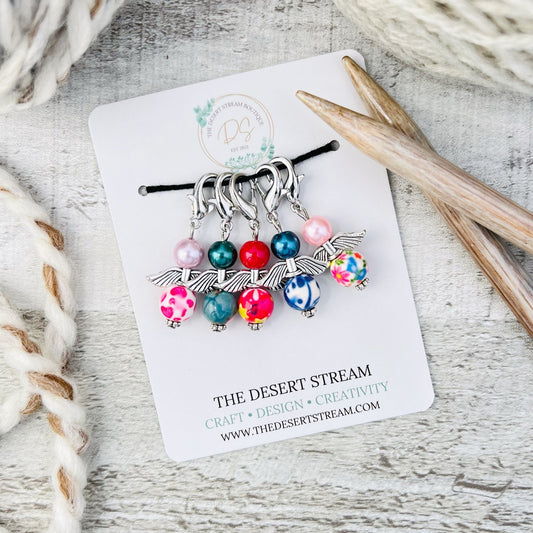 Angel Stitch Markers Set - Knitting and Crochet - The Desert Stream Stitch