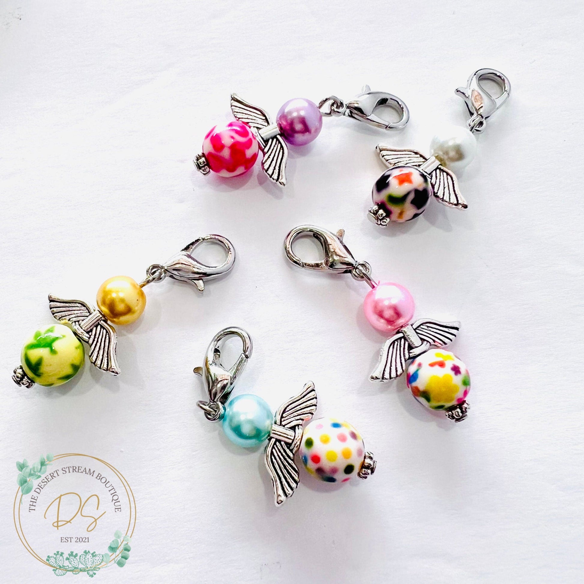 Angel Stitch Markers Set - Knitting and Crochet - The Desert Stream Stitch