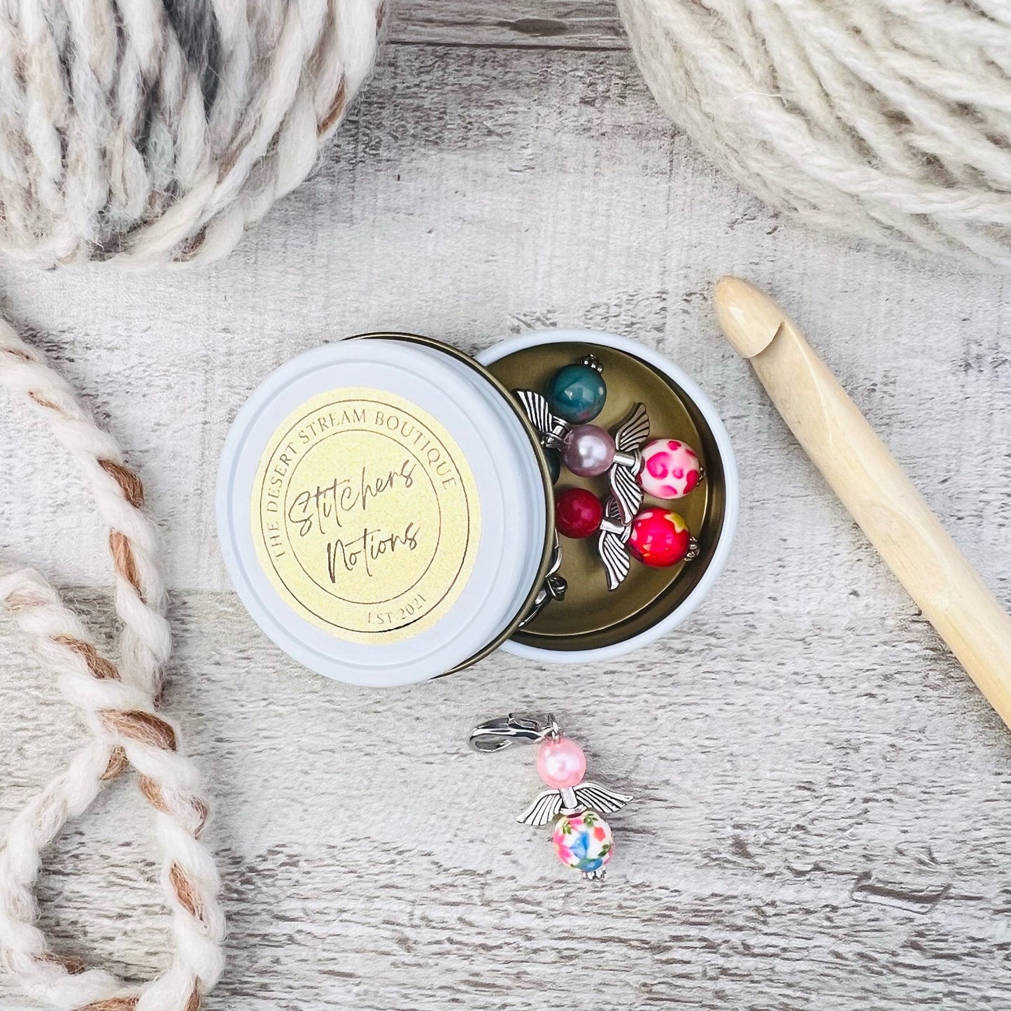 Angel Stitch Markers Set - Knitting and Crochet - The Desert Stream Stitch