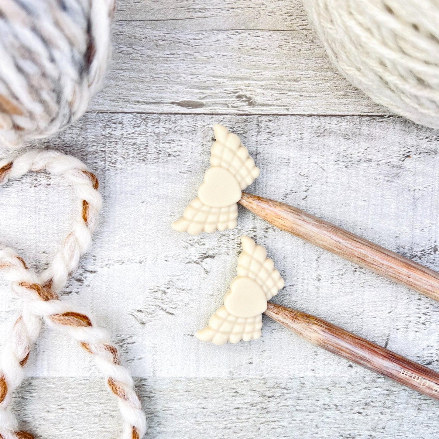 Angel Wings Stitch Stoppers Knitting Needle Point Protectors - The Desert Stream Stitch