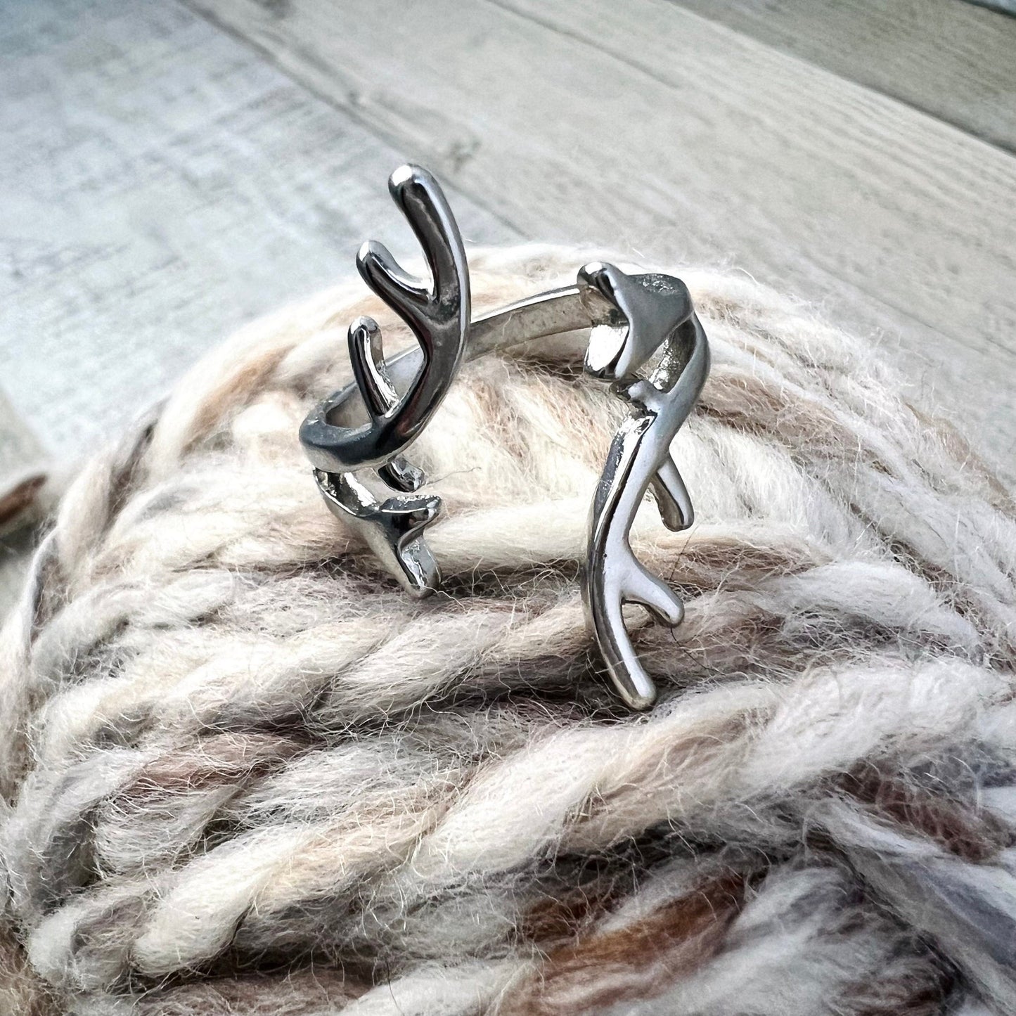Antlers Adjustable Tension Ring - The Desert Stream Stitch