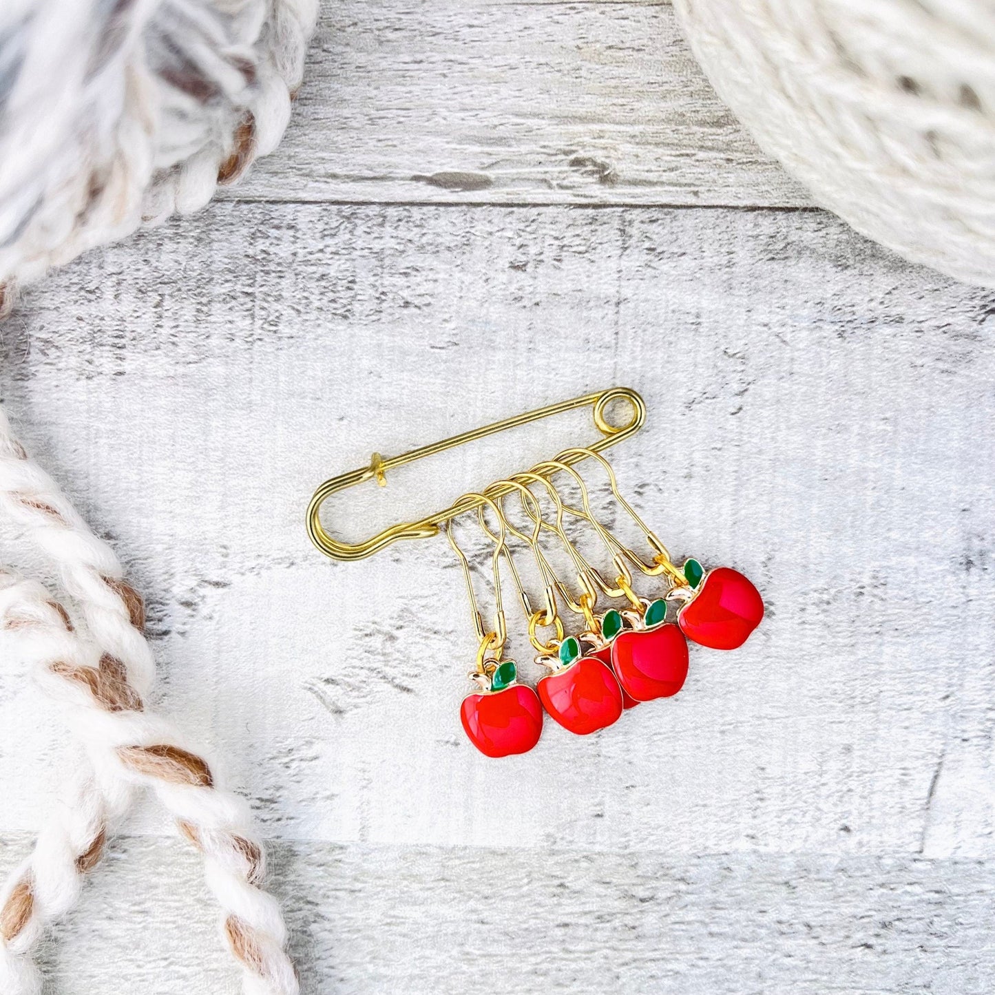 Apple Stitch Markers Set - Knitting and Crochet - The Desert Stream Stitch