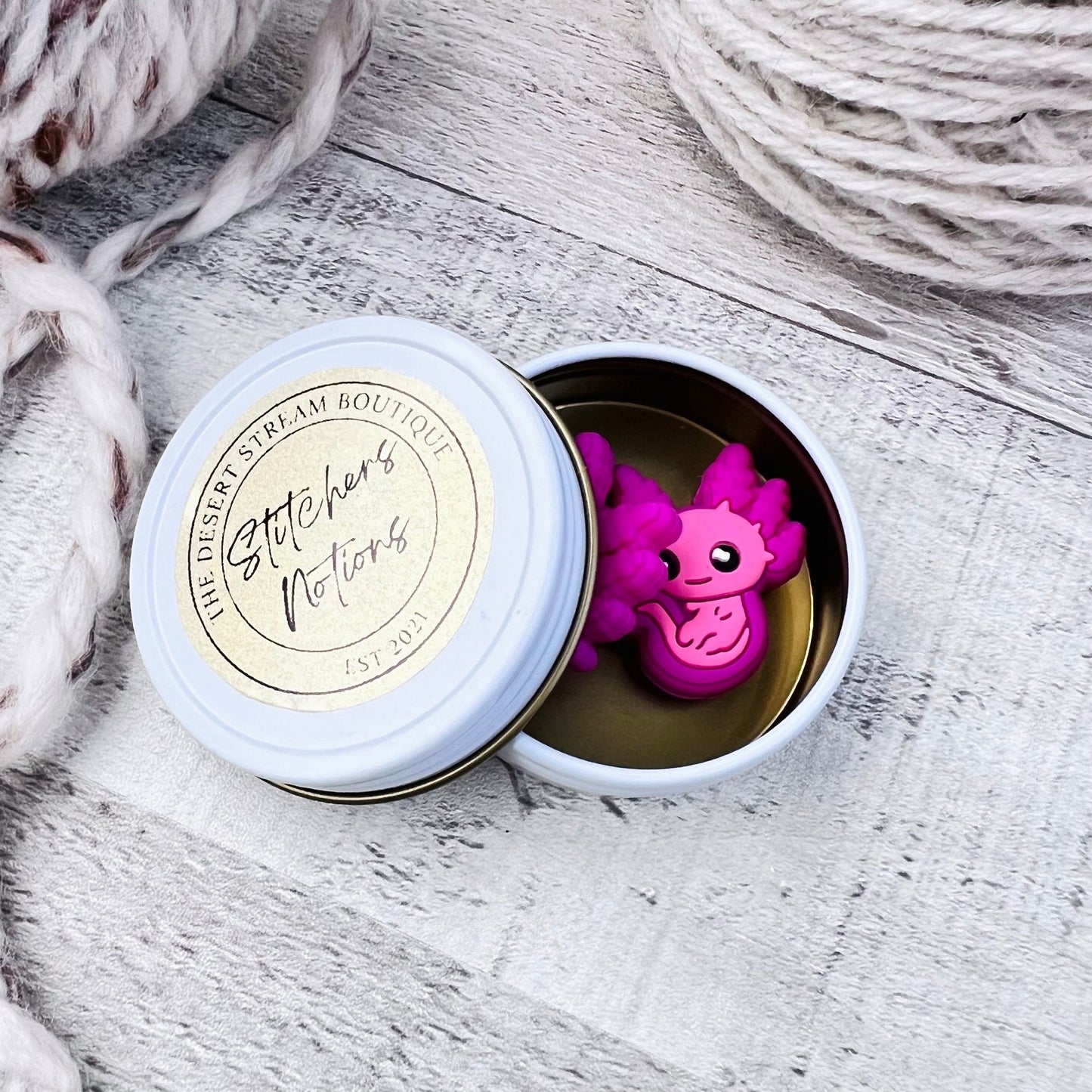 Axolotl Stitch Stoppers Knitting Needle Point Protectors - The Desert Stream Stitch