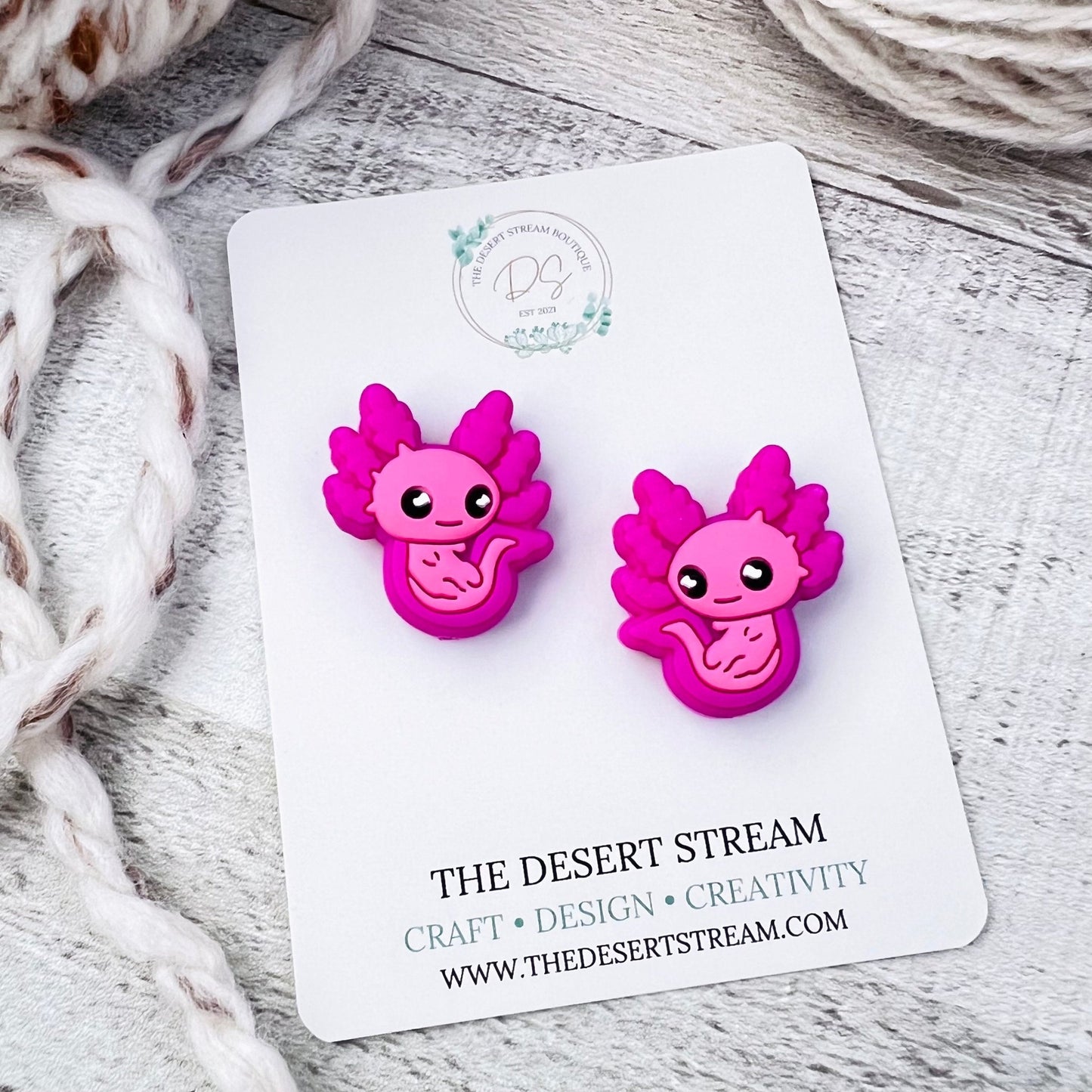 Axolotl Stitch Stoppers Knitting Needle Point Protectors - The Desert Stream Stitch