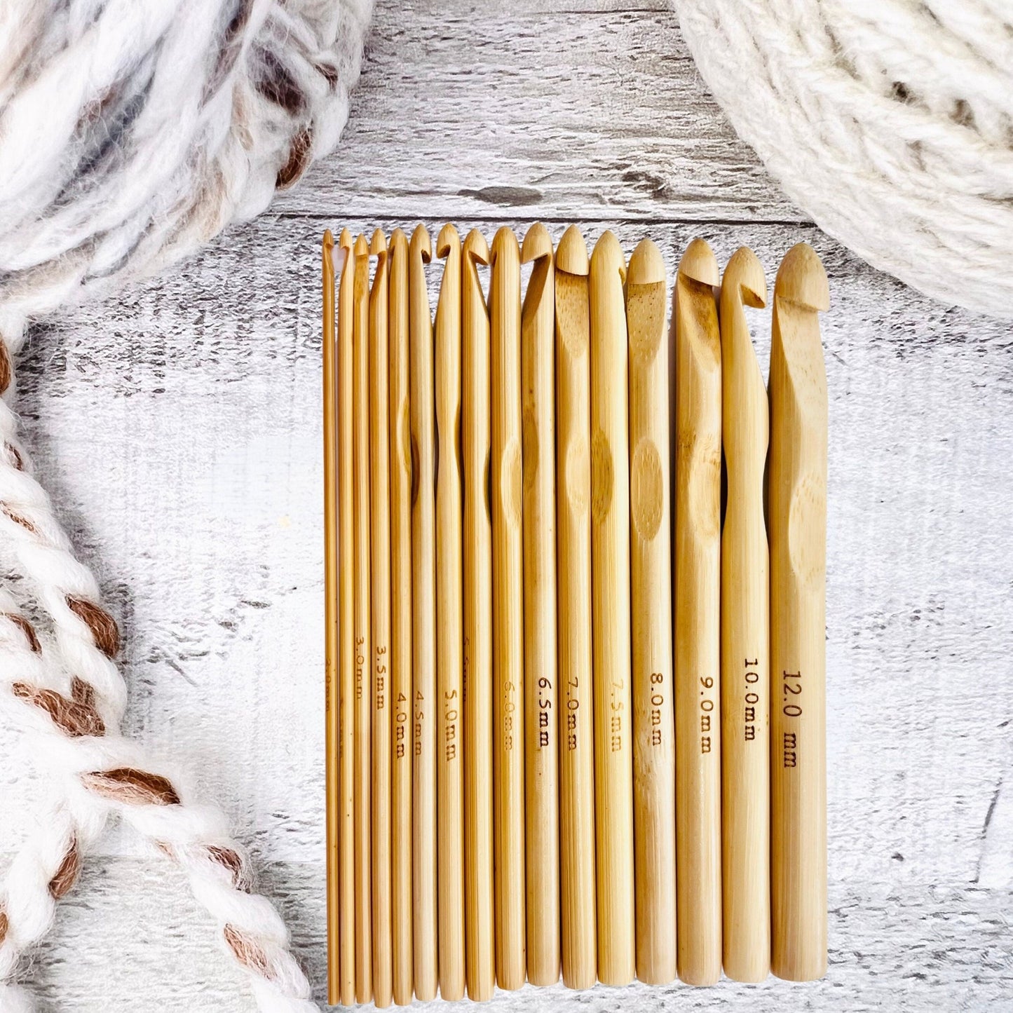 Bamboo Crochet Hooks - Set of 16 - The Desert Stream Stitch