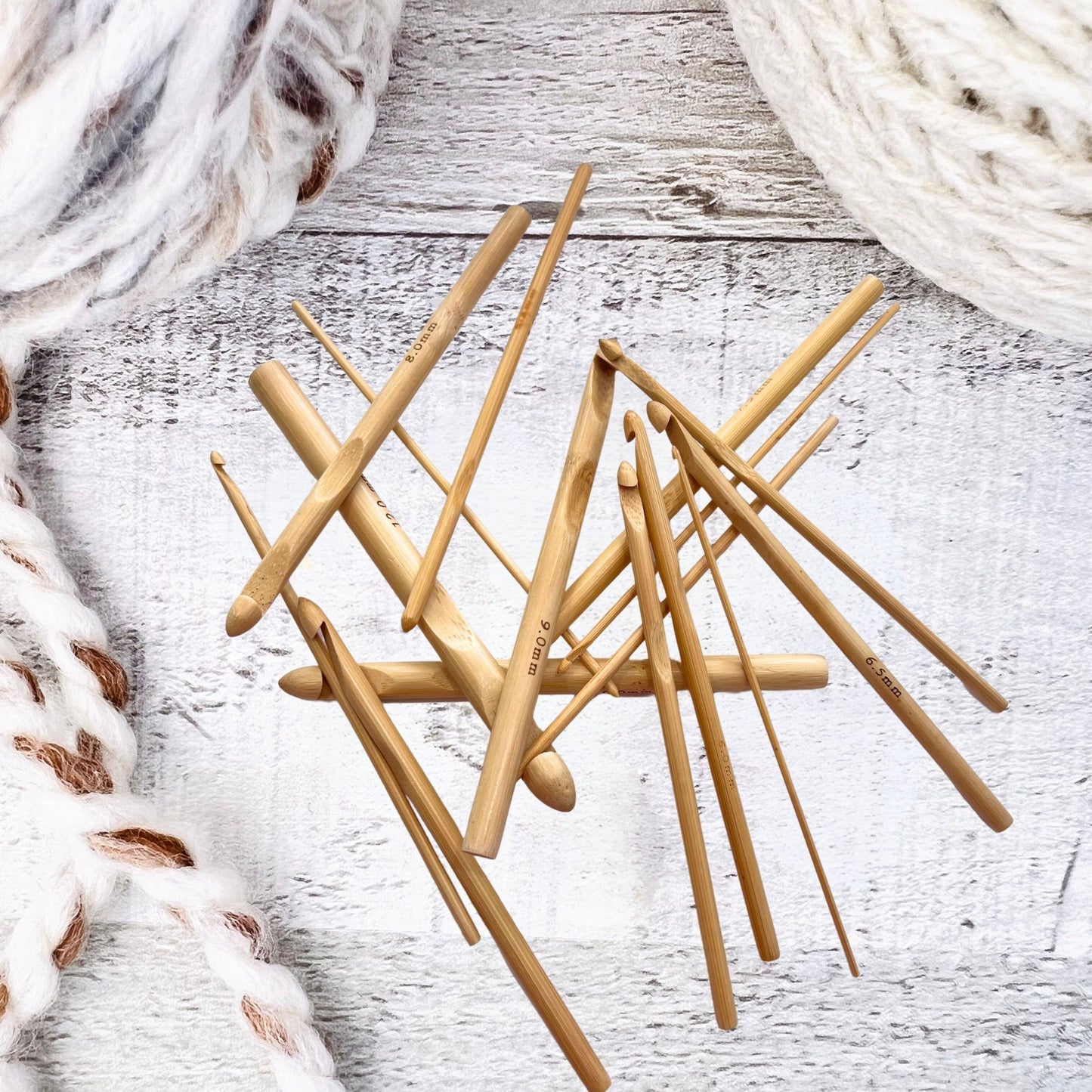 Bamboo Crochet Hooks - Set of 16 - The Desert Stream Stitch