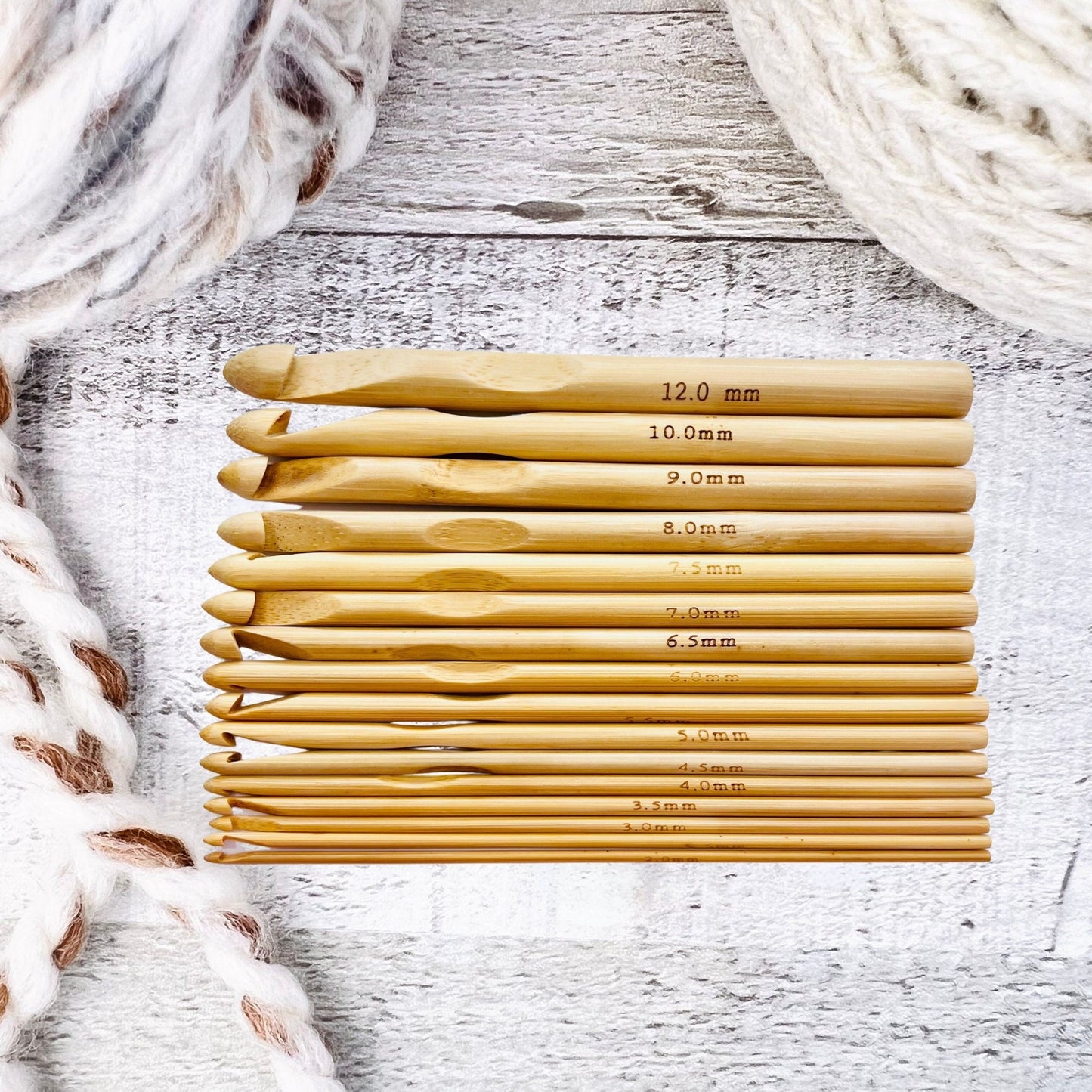Bamboo Crochet Hooks - Set of 16 - The Desert Stream Stitch