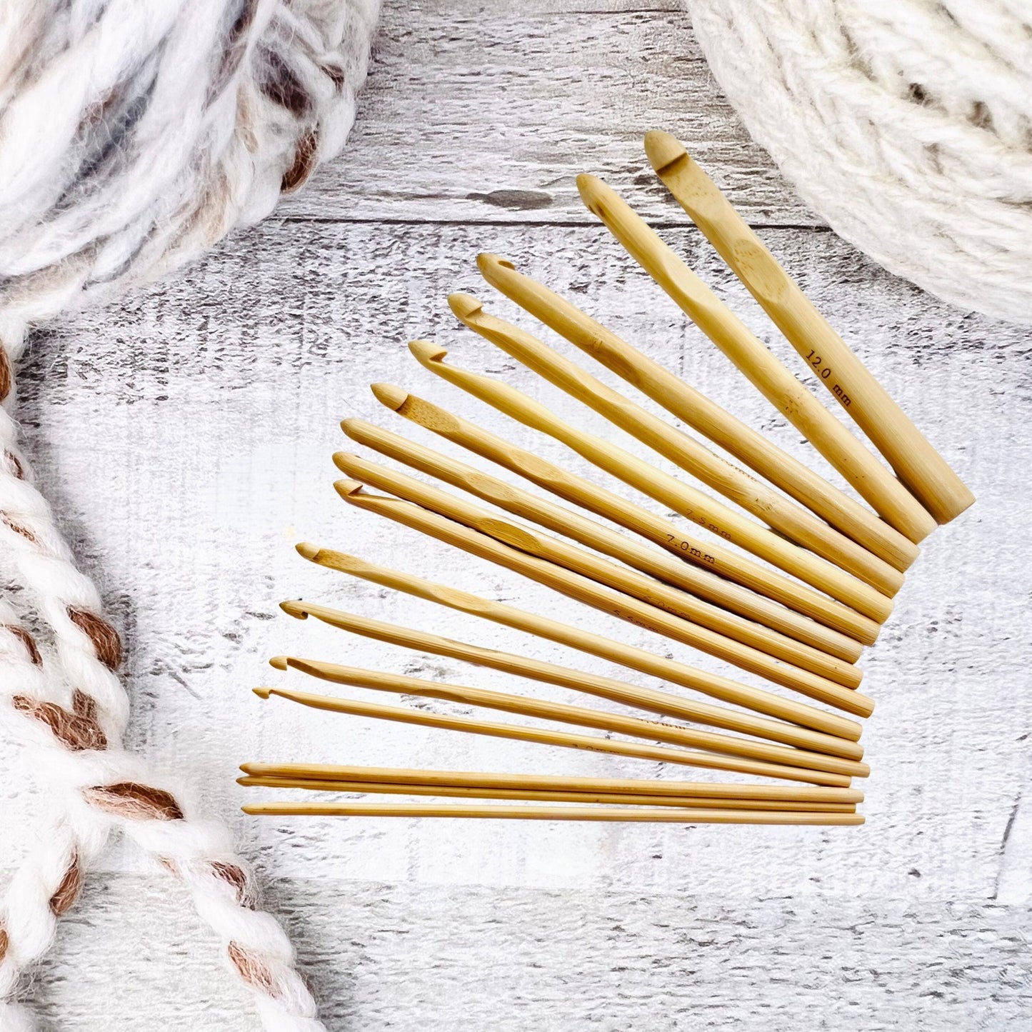 Bamboo Crochet Hooks - Set of 16 - The Desert Stream Stitch