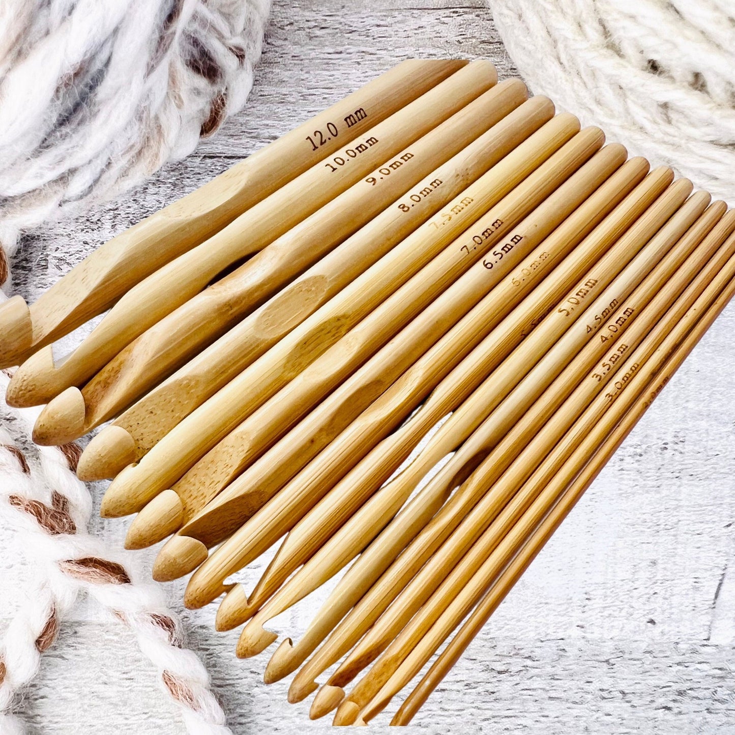 Bamboo Crochet Hooks - Set of 16 - The Desert Stream Stitch