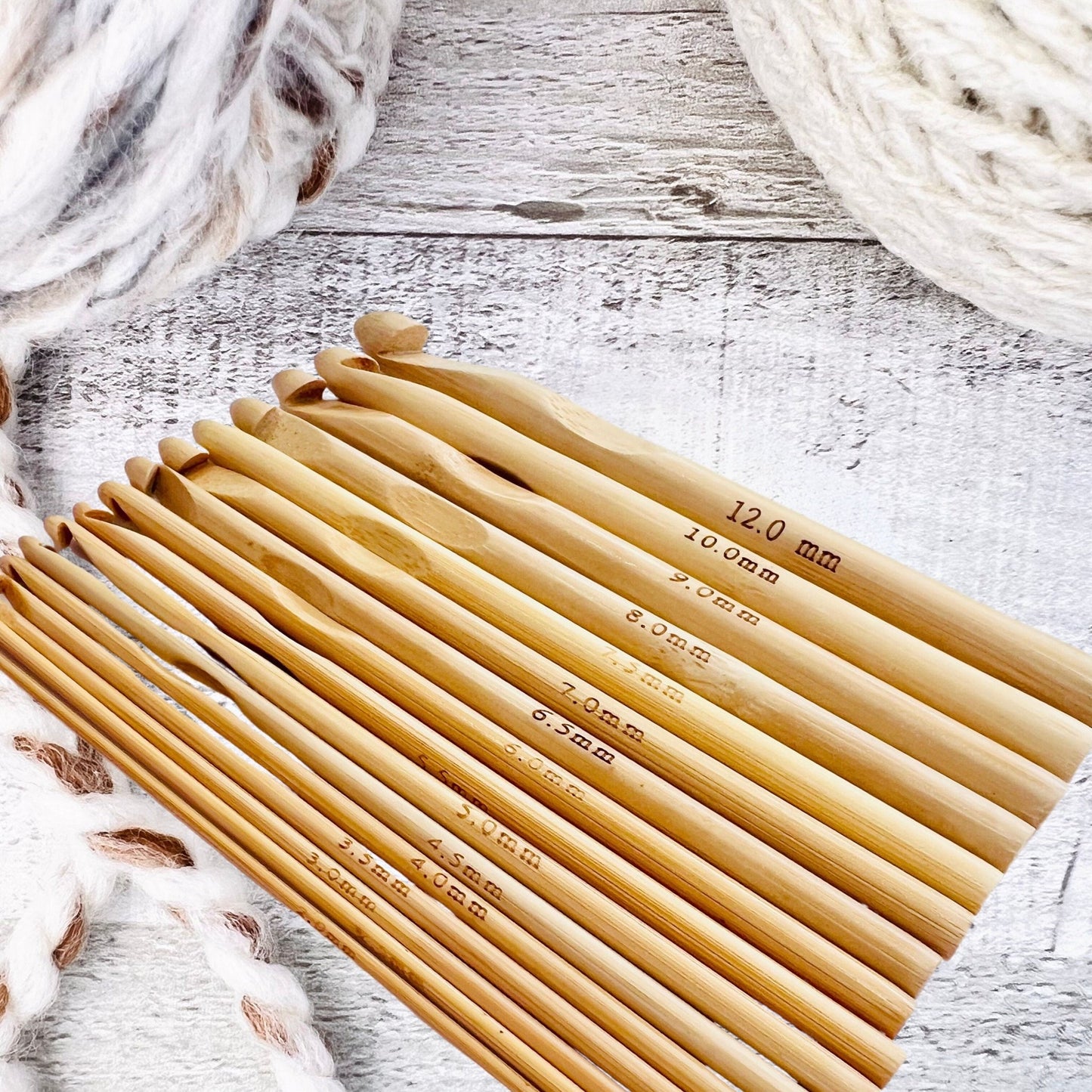 Bamboo Crochet Hooks - Set of 16 - The Desert Stream Stitch