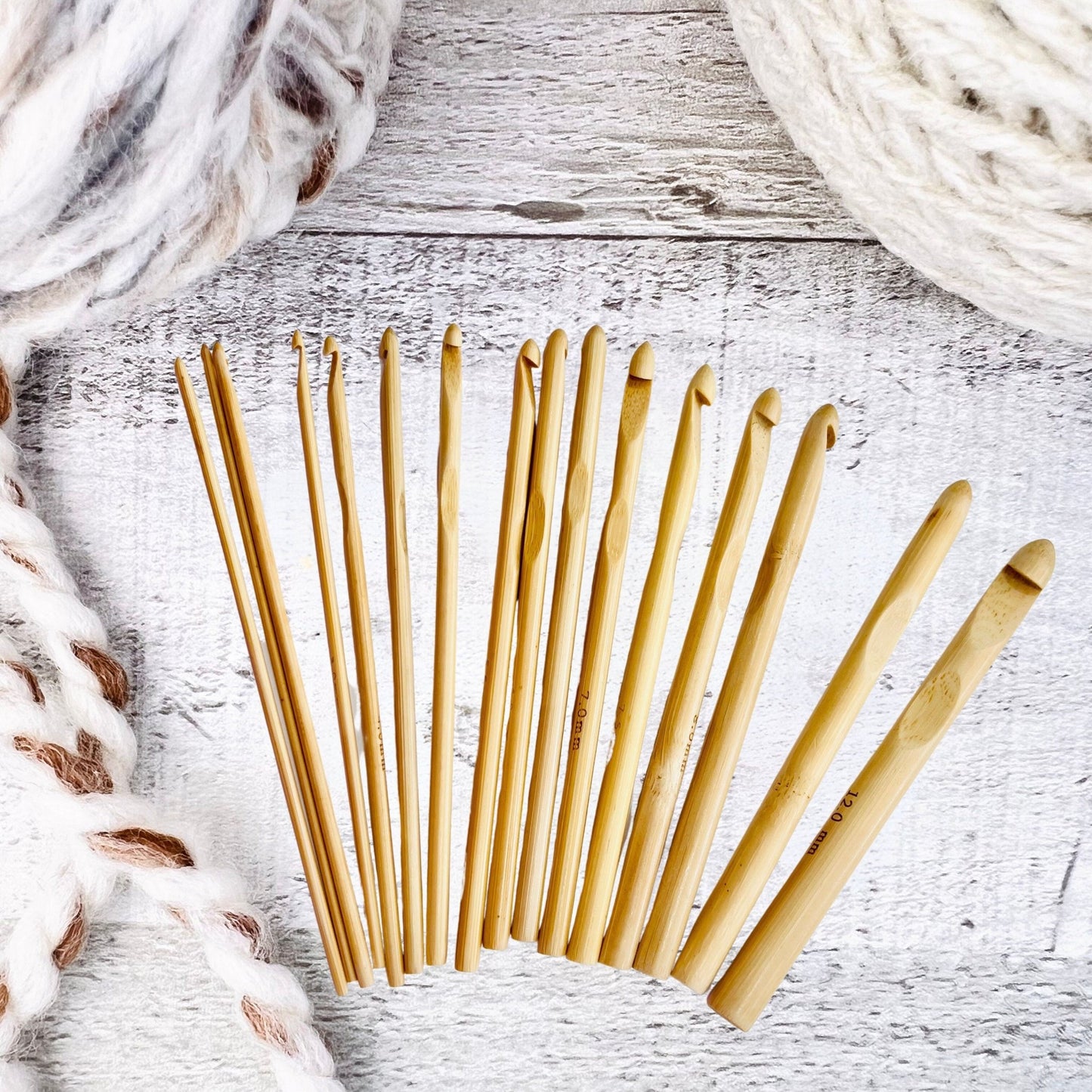 Bamboo Crochet Hooks - Set of 16 - The Desert Stream Stitch