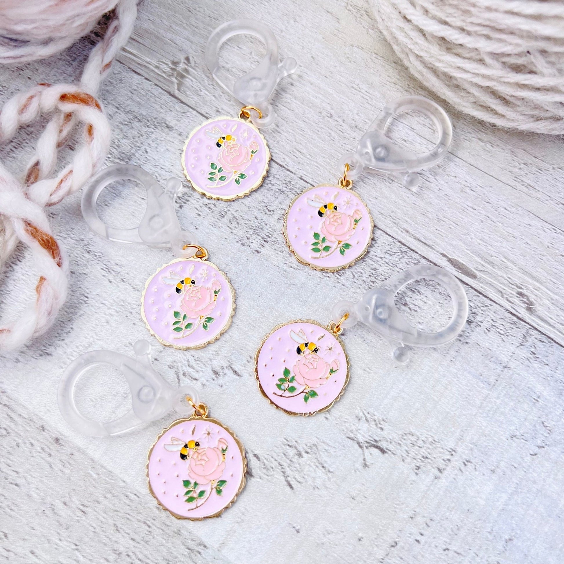 Bee Flower Jumbo Stitch Markers - The Desert Stream Stitch