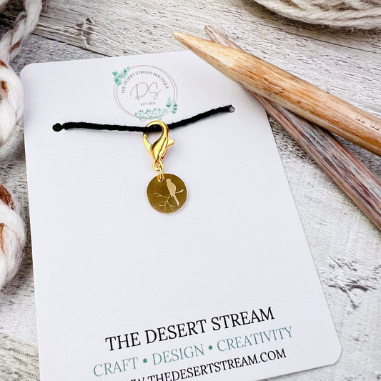 Bird on a Perch Stitch Marker - The Desert Stream Stitch