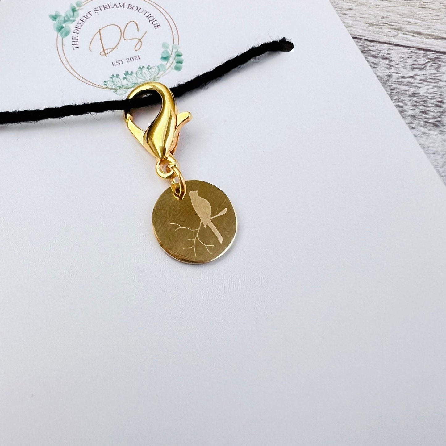 Bird on a Perch Stitch Marker - The Desert Stream Stitch